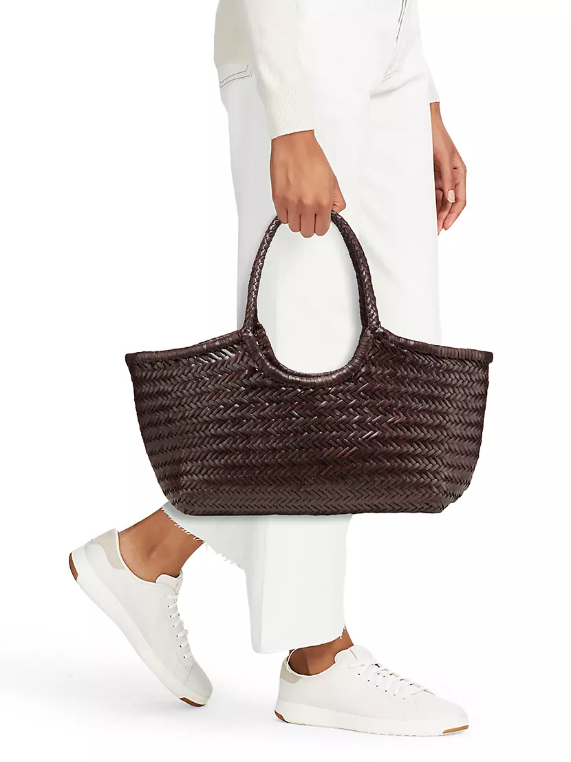 Shop Dragon Diffusion Nantucket Woven Leather Basket Bag | Saks 