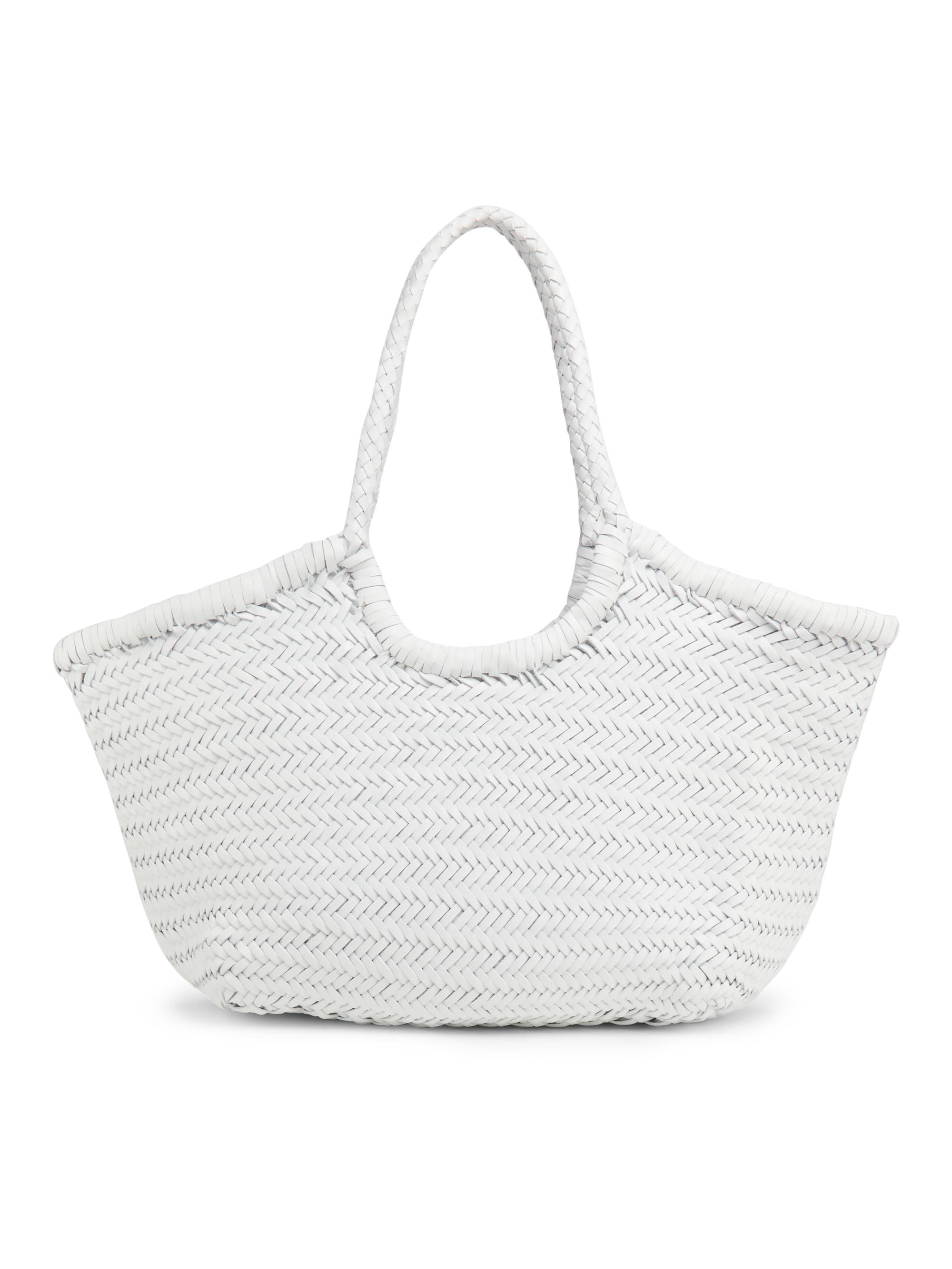 Dragon Diffusion Women's Nantucket Leather Basket Bag - White