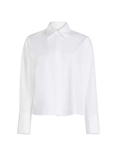 Cotton Poplin Button-Up Shirt