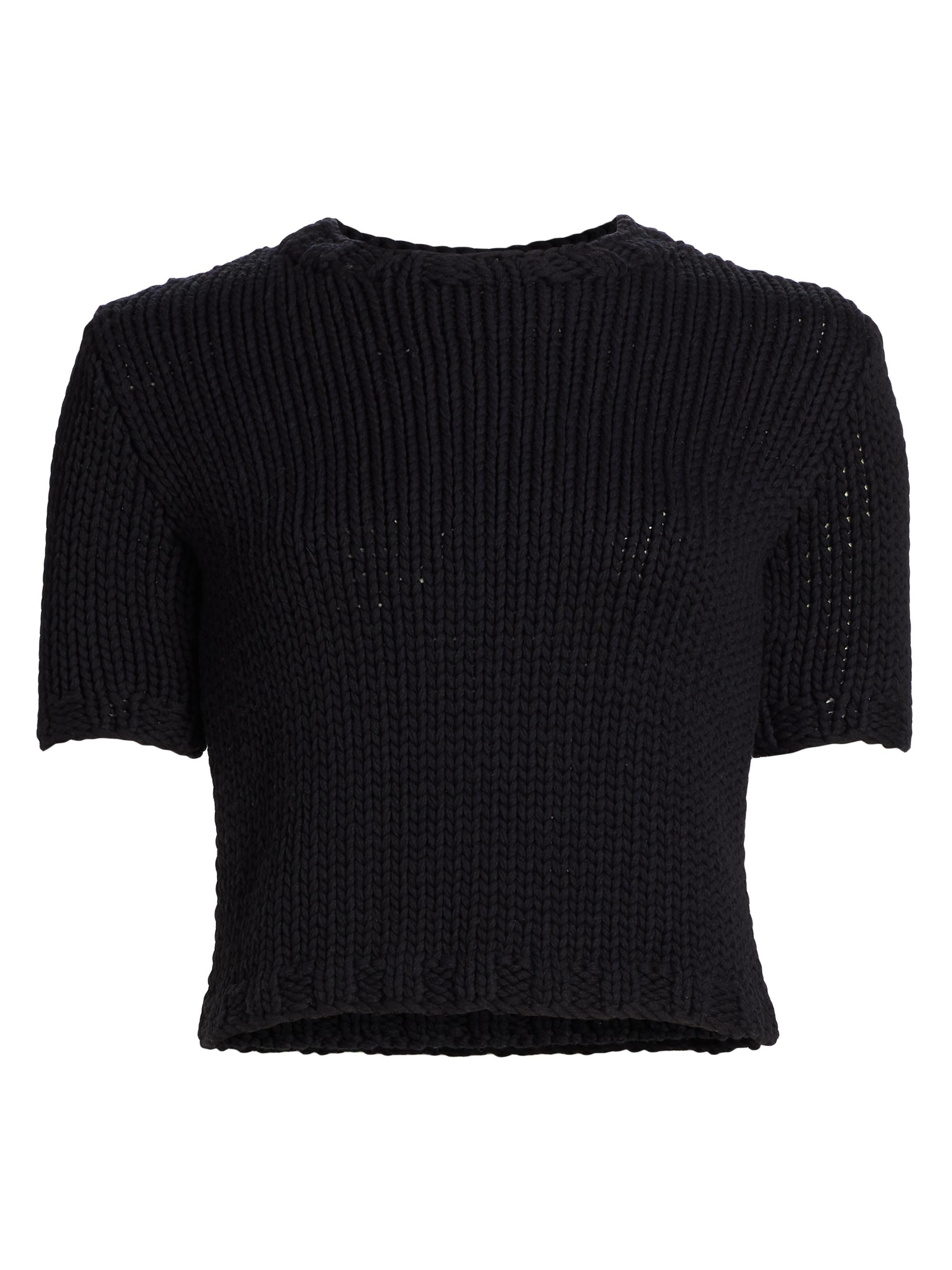 Co Women's Shrunken Knit T-Shirt - Black