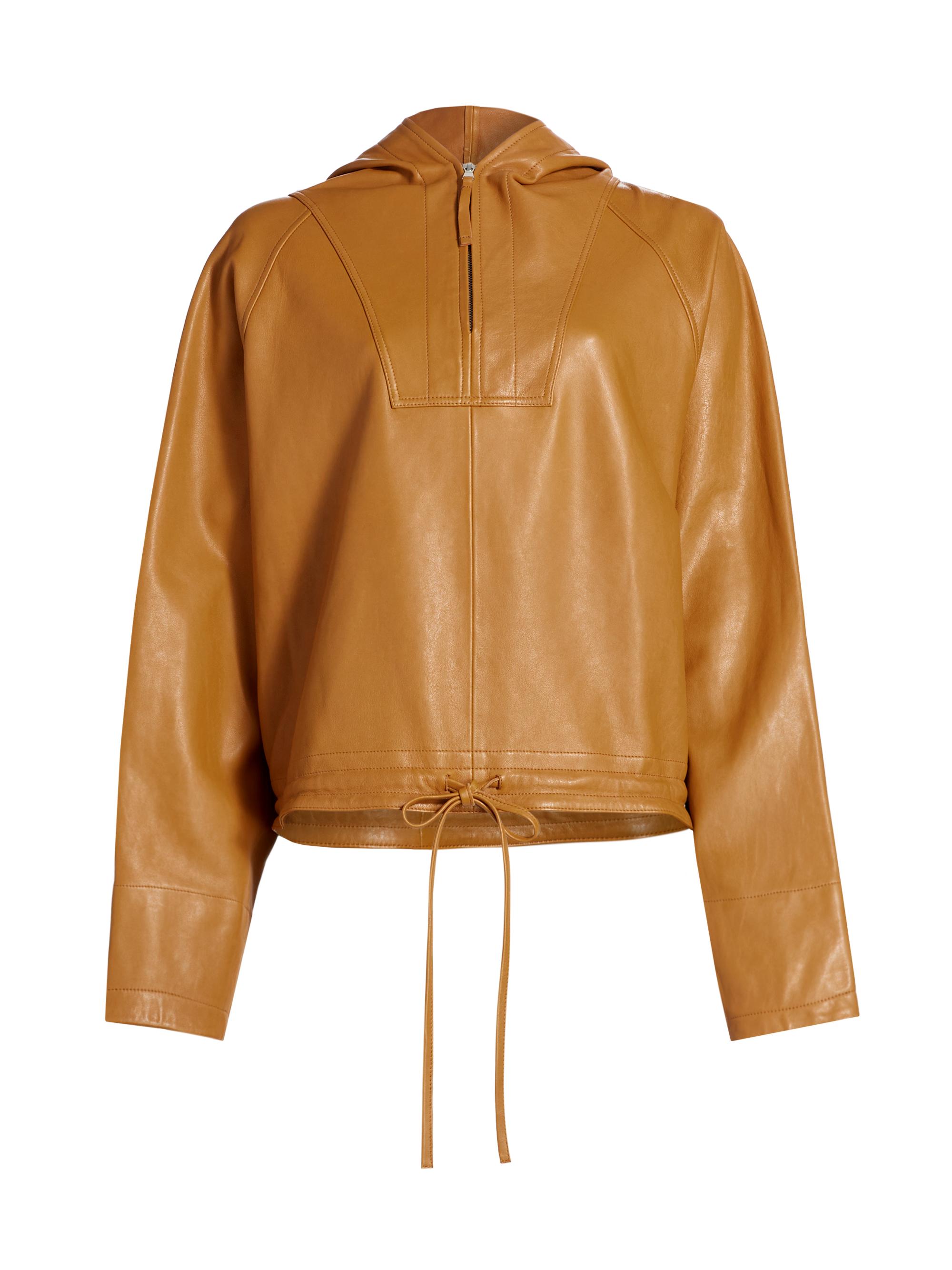 Co Women's Workwear Leather Hoodie - Ocre