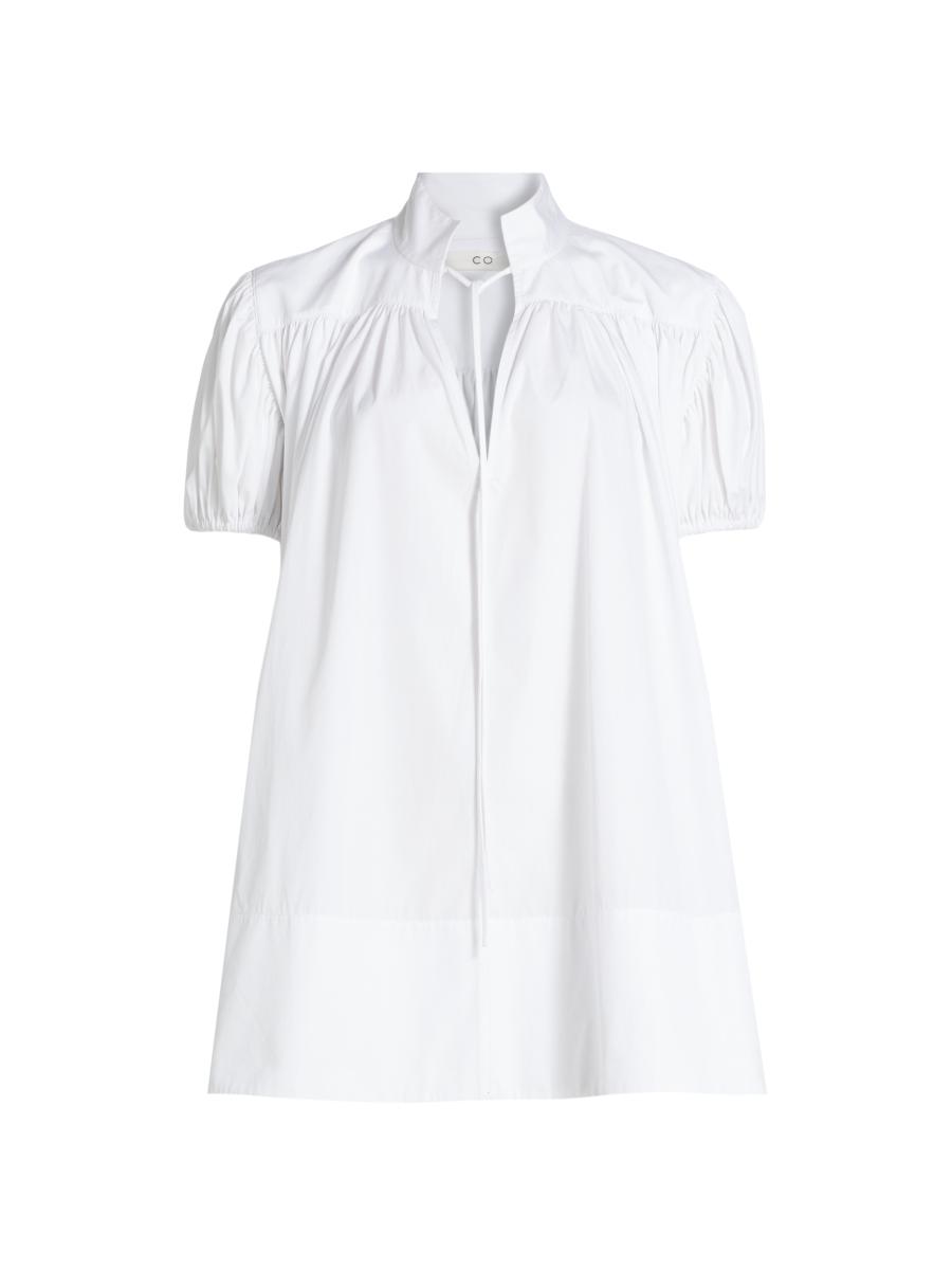 Co Gathered Cotton Poplin Tunic | Saks Fifth Avenue