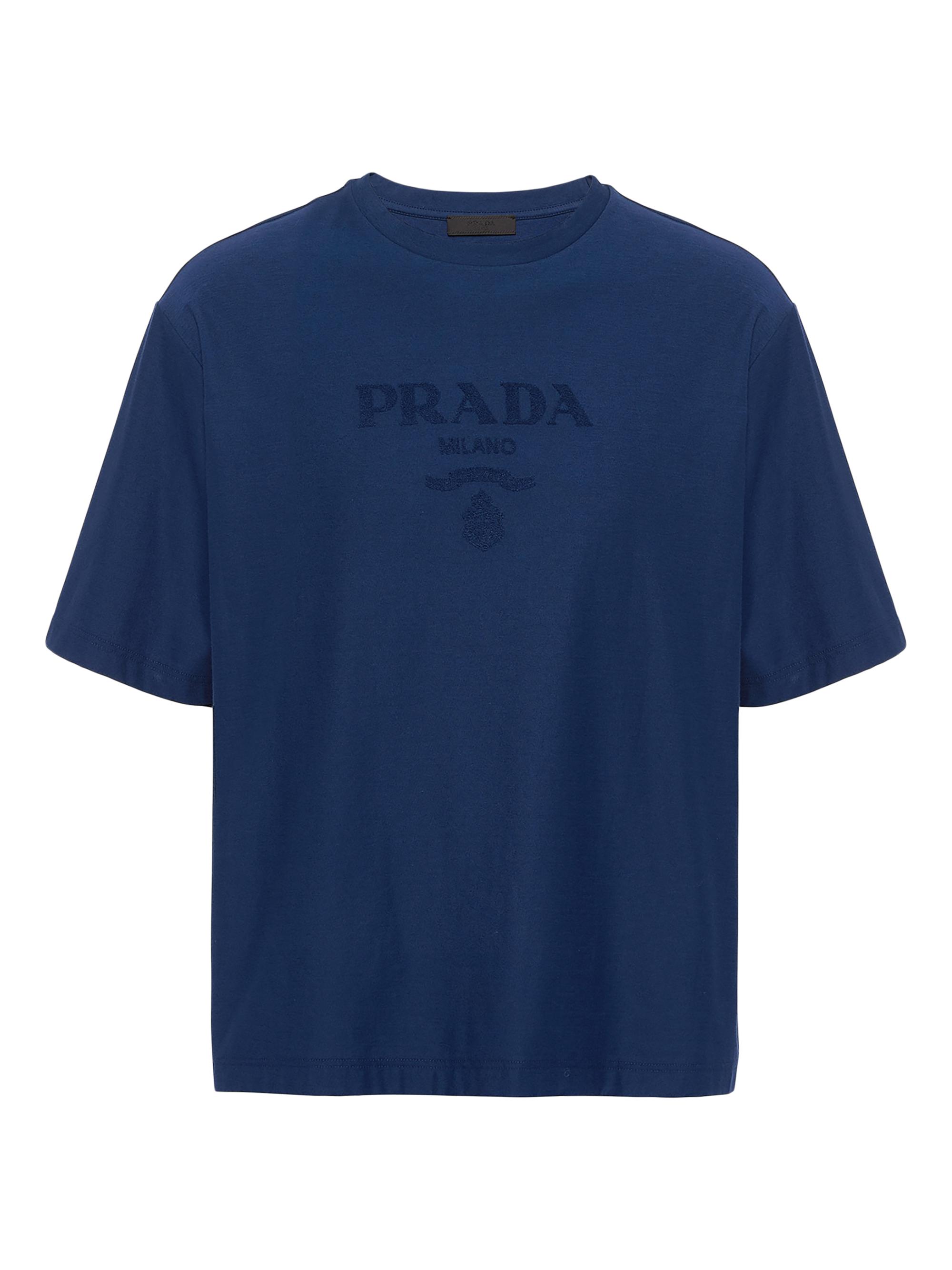 Prada Stretch Cotton T-Shirt with Logo | Saks Fifth Avenue