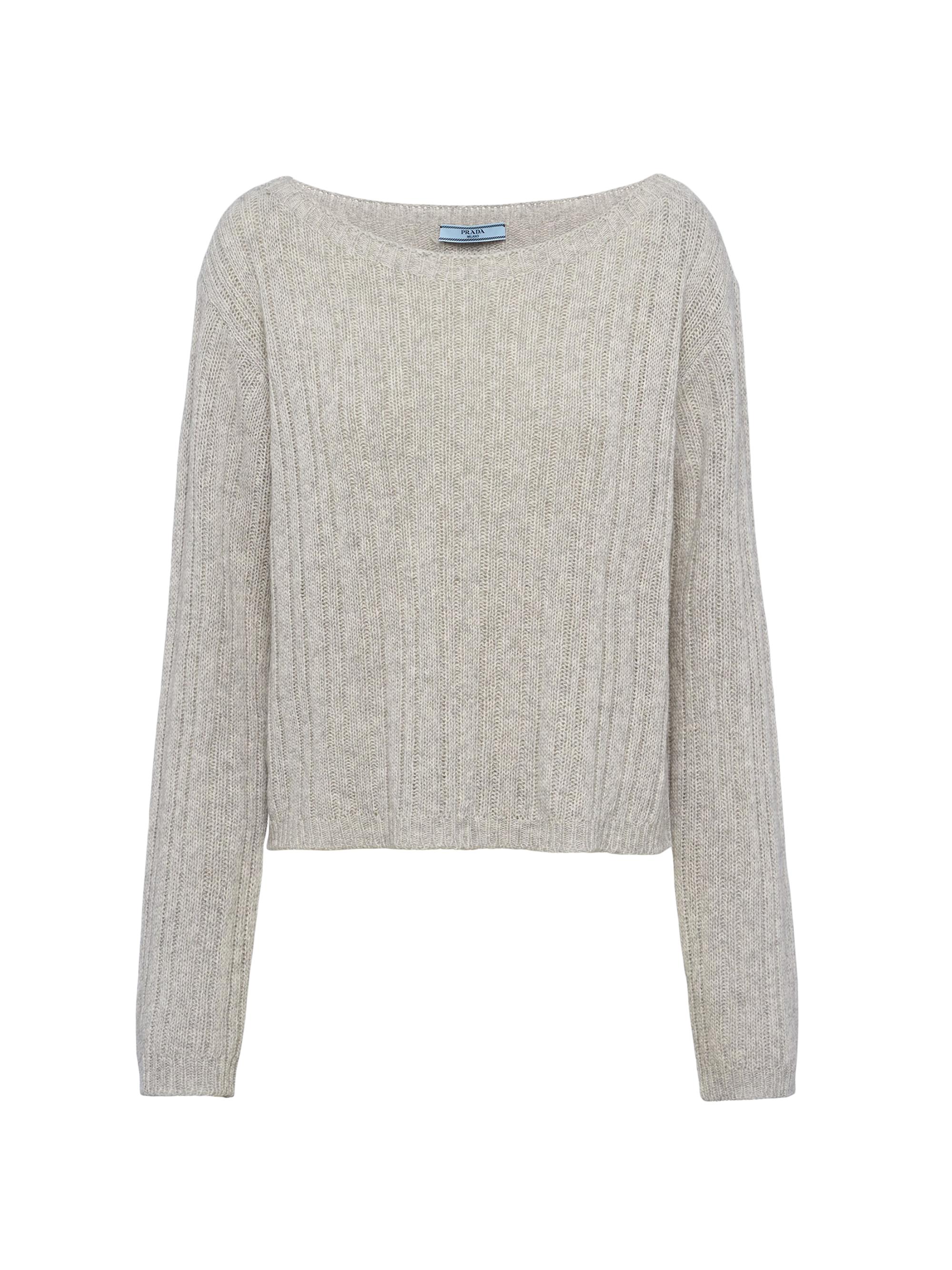 Prada Women's Wool and Cashmere Boat-Neck Sweater - Black