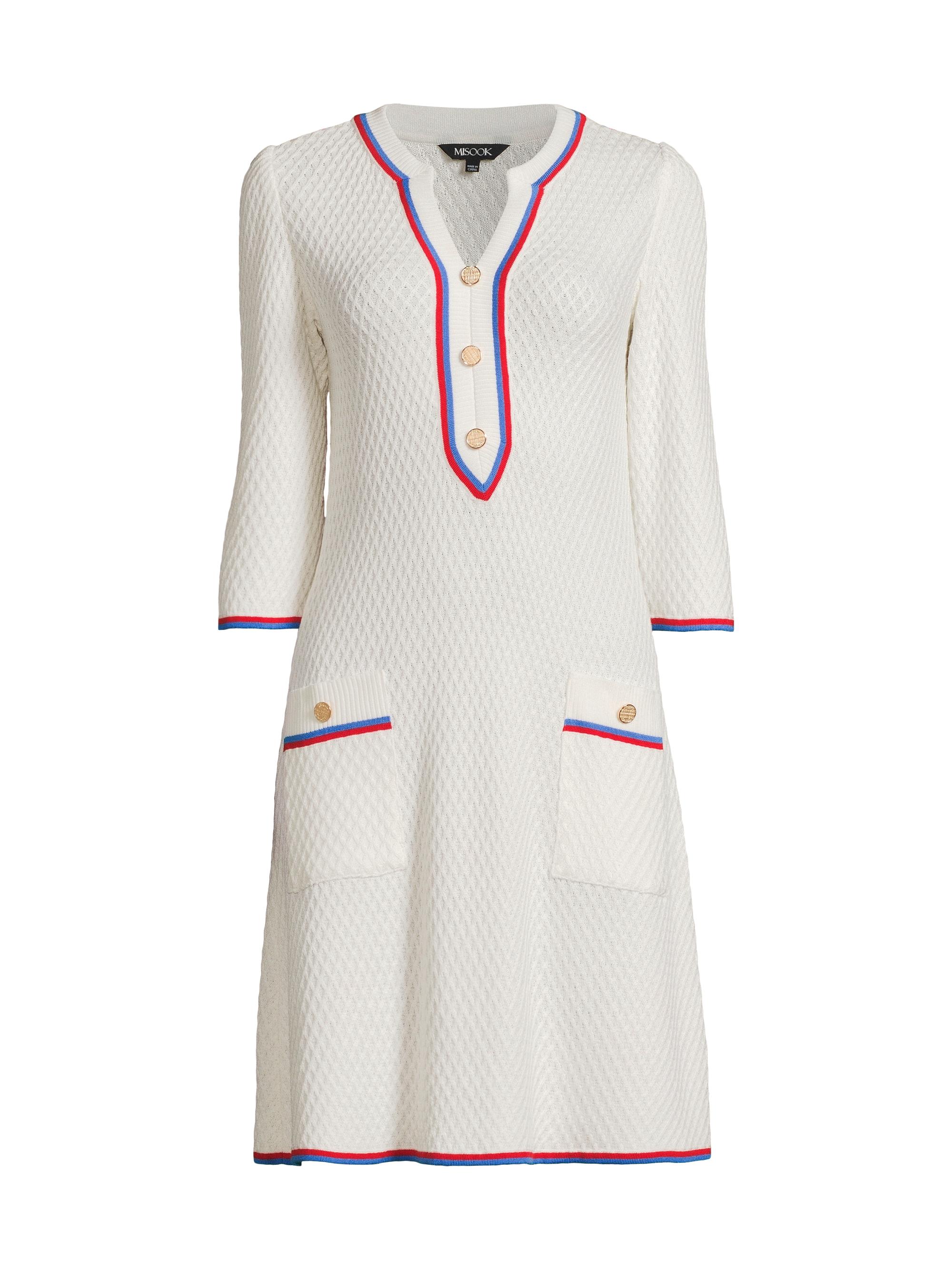 Misook Women's Intarsia & Honeycomb Knit Sheath Dress - New