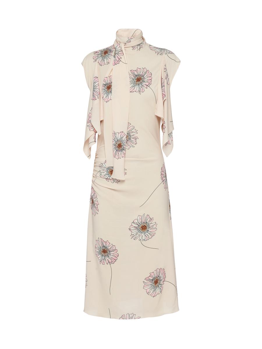 【プラダ・PRADA】Printed sable dress with scarf collar Prada Printed Sable Dress with Scarf Collar | Saks Fifth Avenue