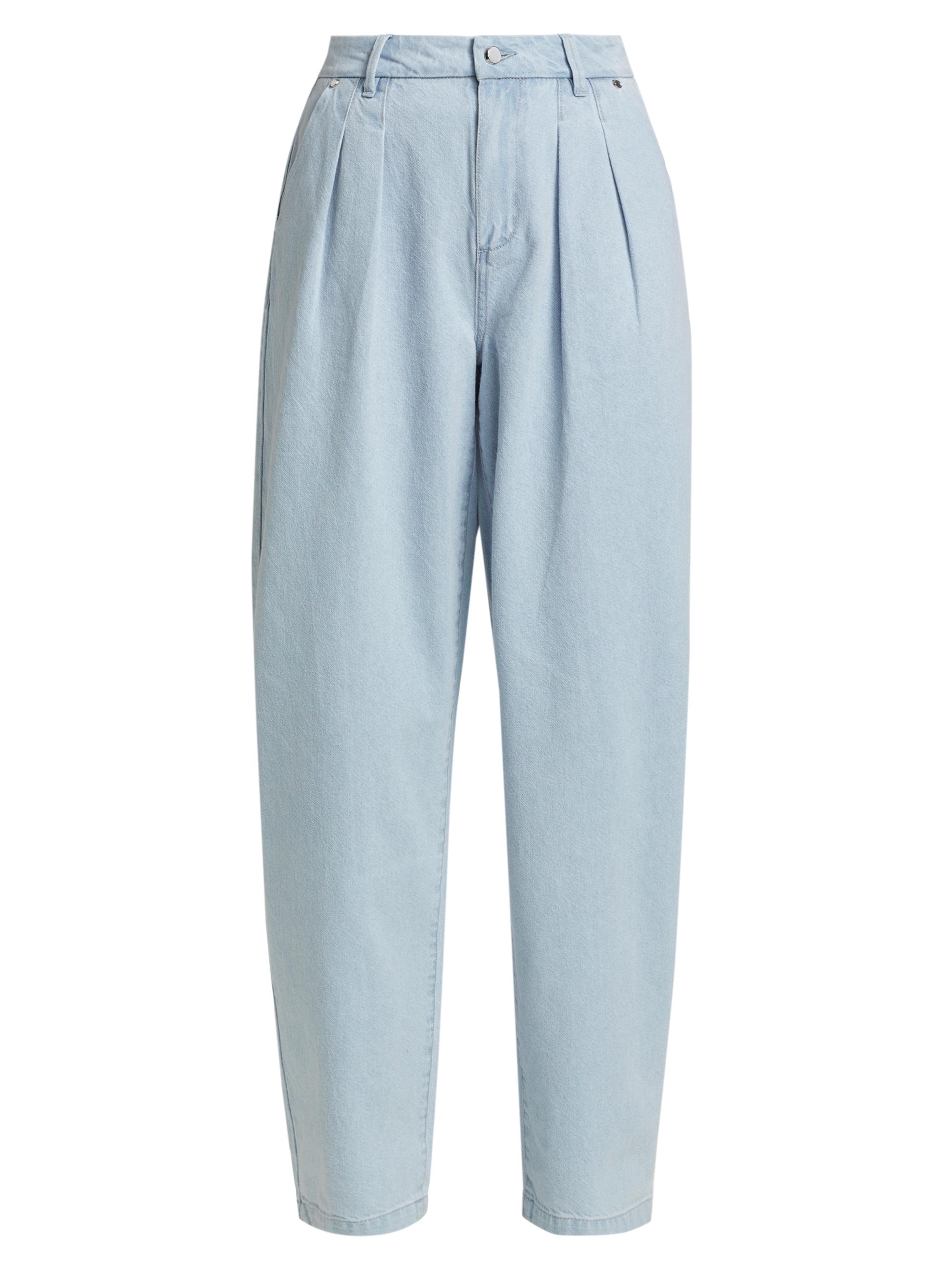 Paige Women's Bella Pleated High-Rise Tapered Denim Trousers - Beaumont