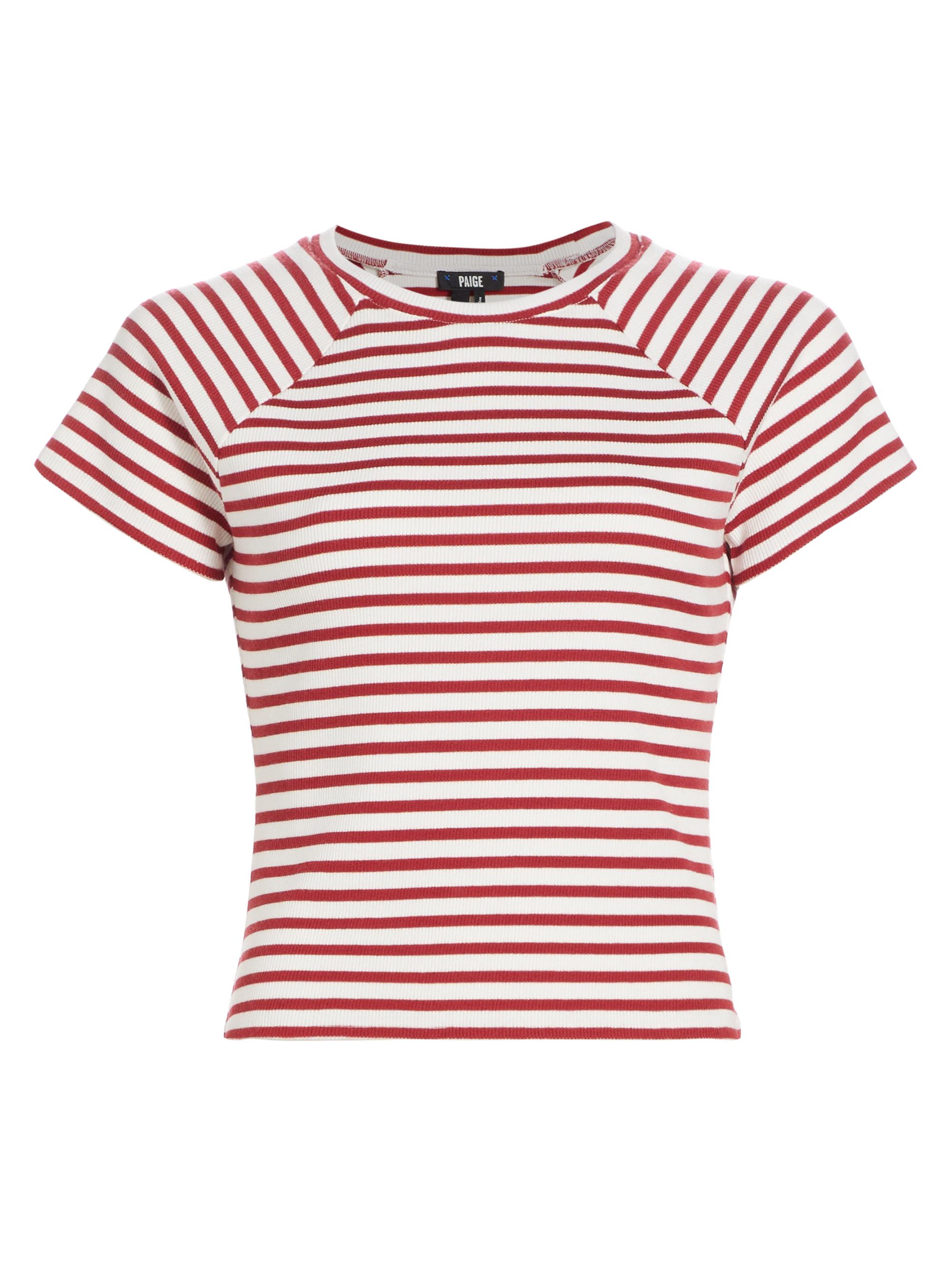 Paige Women's Bijou Striped Rib-Knit Crewneck T-Shirt -  Multi Stripe