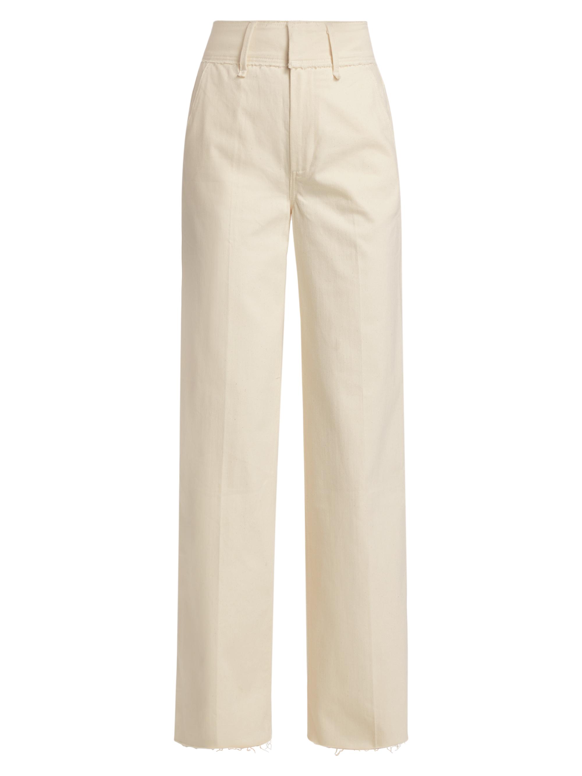 Paige Women's Sasha Raw-Waistband Trousers - Natural Blonde