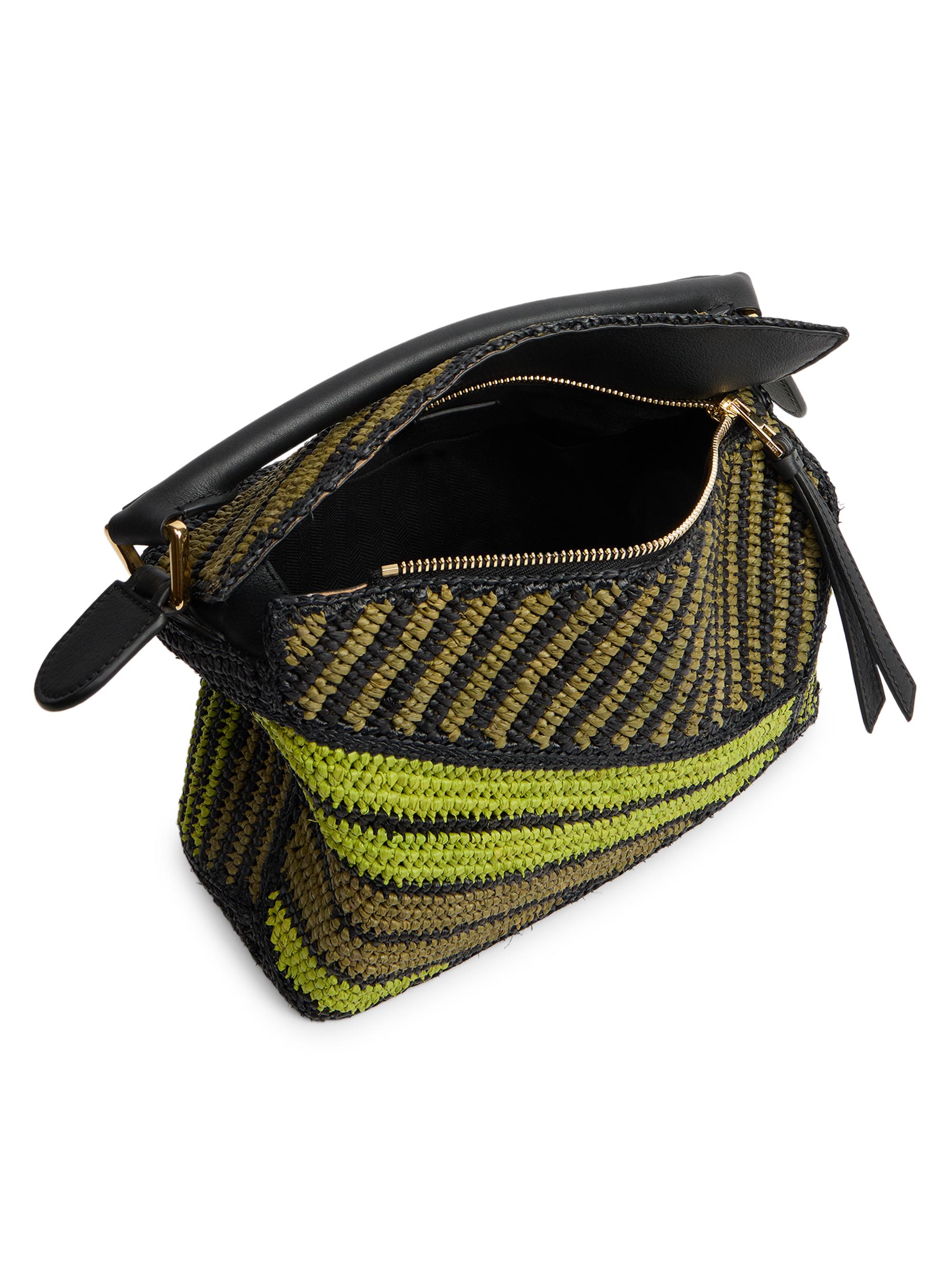 LOEWE LOEWE x Paula's Ibiza Puzzle Edge Small Striped Raffia