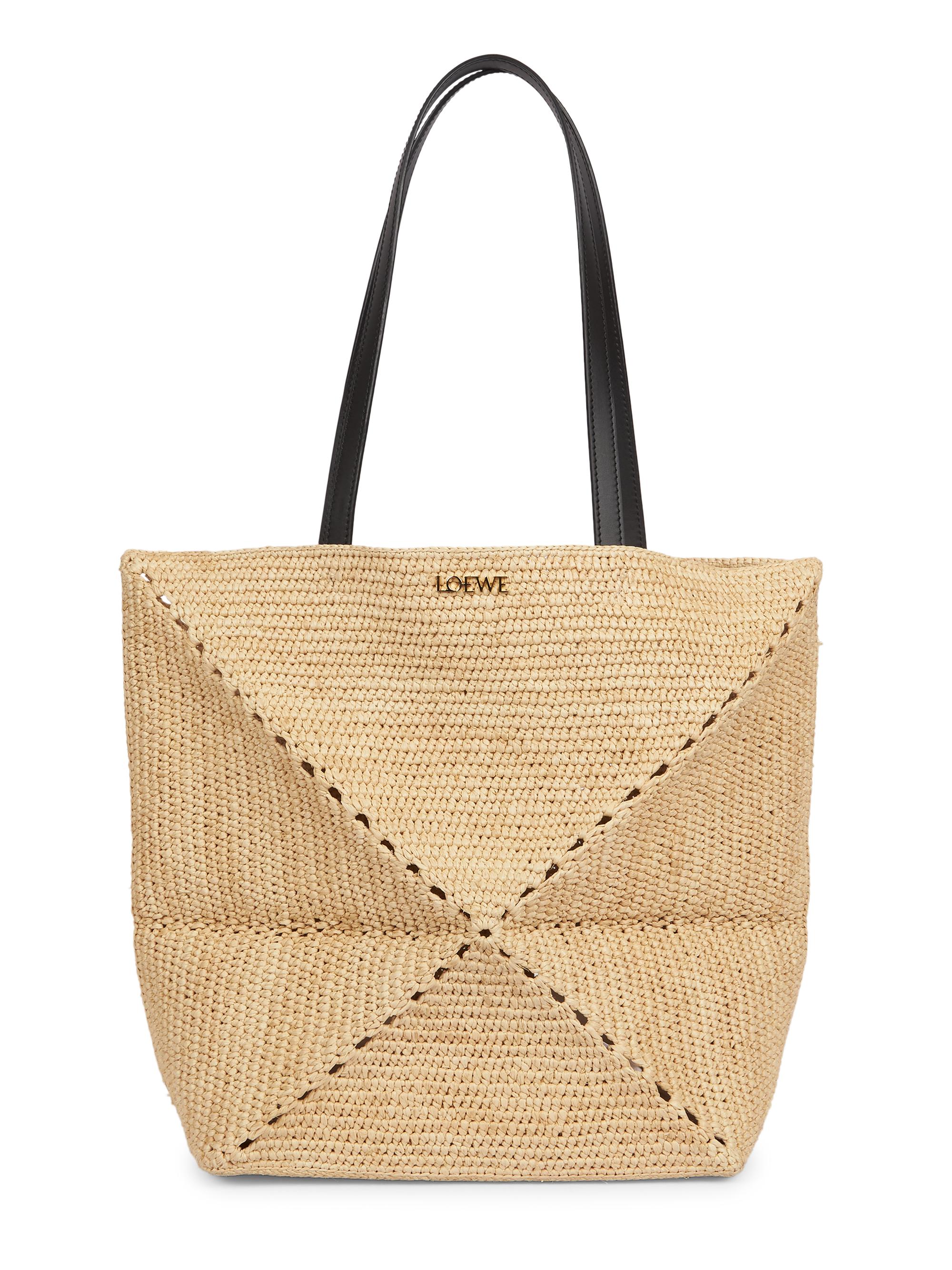 LOEWE Women's  x Paula's Ibiza 4FA Puzzle Fold  Raffia Tote Bag - Natural