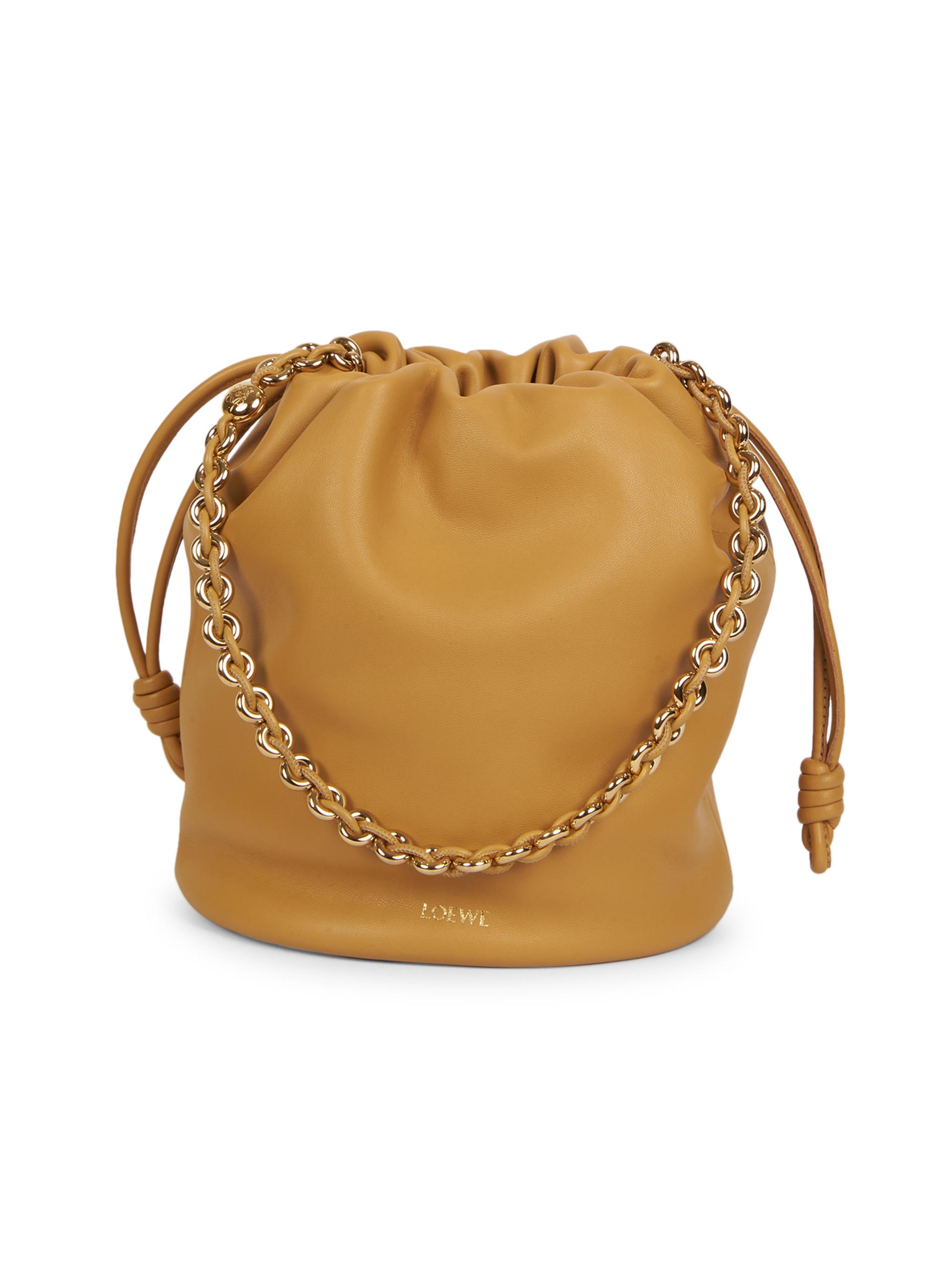 LOEWE Women's  x Paula's Ibiza Flamenco Leather Bucket Bag - Sahara