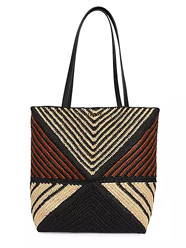 LOEWE x Paula's Ibiza 4FA Striped Raffia Foldable Tote Bag