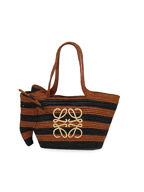 Shop LOEWE LOEWE x Paula's Ibiza Elephant Striped Raffia Shop LOEWE LOEWE x Paula's Ibiza Elephant Striped Raffia