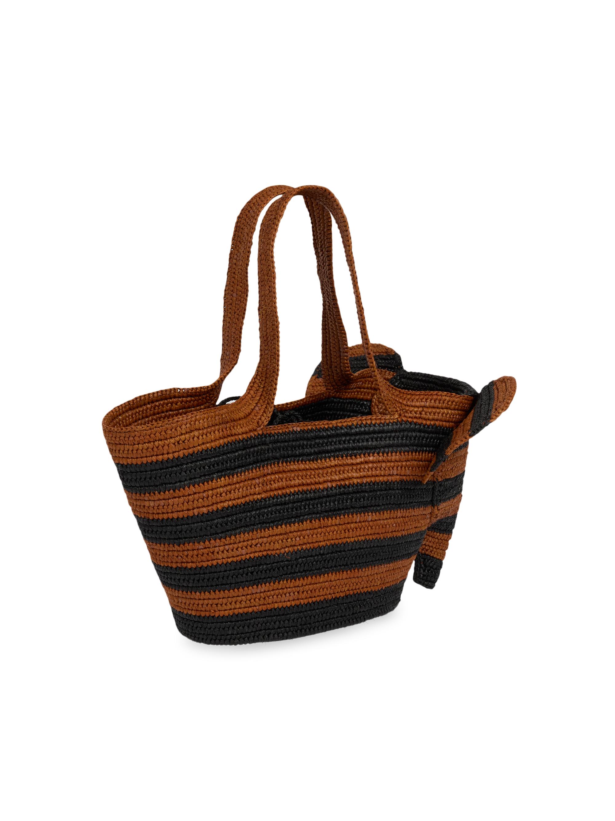 LOEWE LOEWE x Paula's Ibiza Elephant Striped Raffia Basket