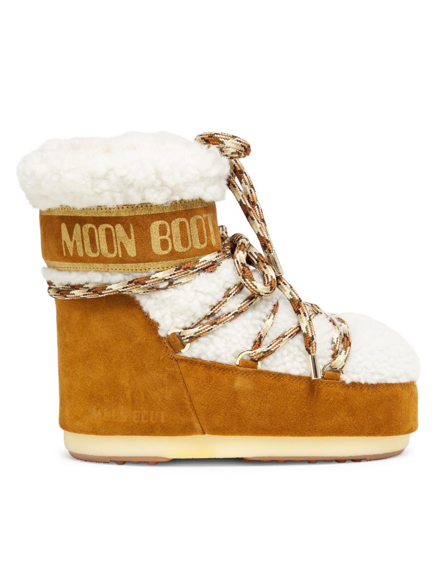 ブーツその他 Moon Boot ICON SUEDE EMBRODERY BOOTS MOON BOOT Moon Boots ICON SUEDE EMBROIDERY in cognac