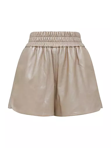 Sultan High-Waisted Leather Lame Shorts