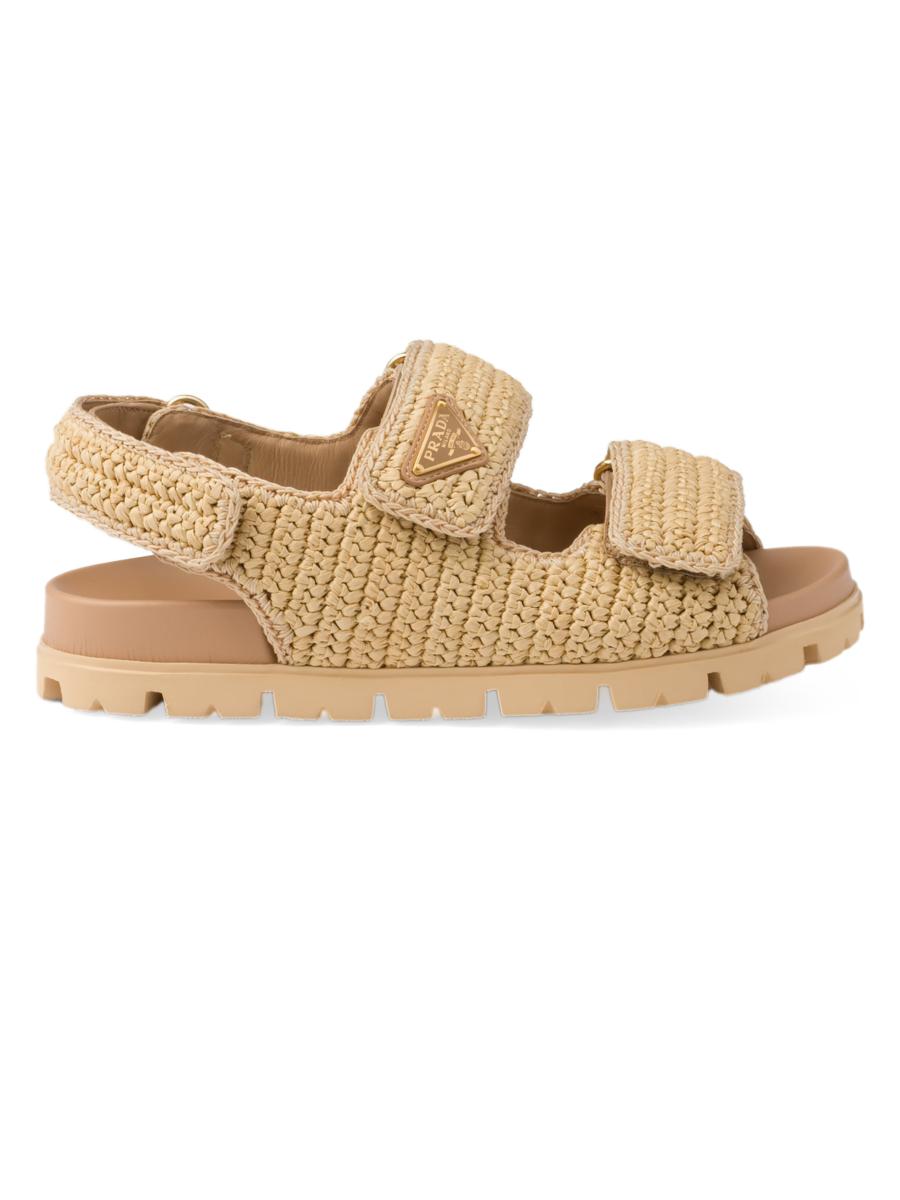 シューズ・サンダルその他 PRADA Woman Flat sandals Burnt 1X962NF035P39 F0038 Prada Brushed leather sandals with a burnt color buckle