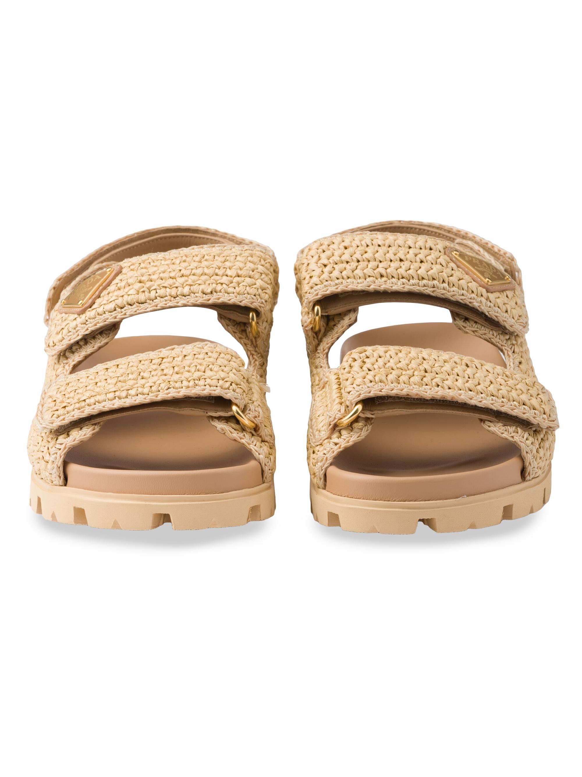 サンダル・ミュール PRADA | Woven fabric sandals 1X440N_2C2T_F0002_F_020 Prada Woven Fabric Sandals | Saks Fifth Avenue