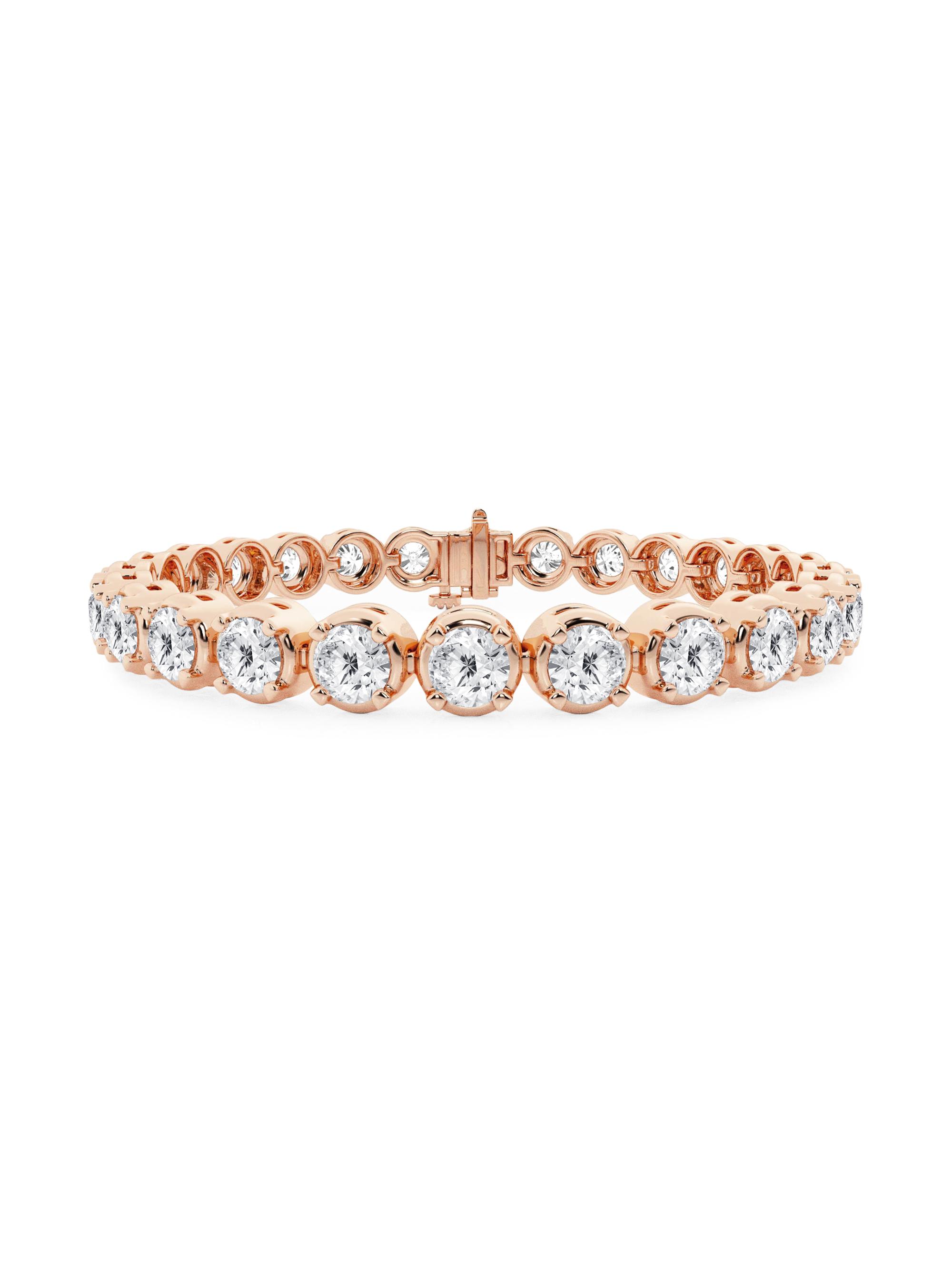 Saks Fifth Avenue Collection Women's 14K Rose Gold & Round Lab-Grown Diamond 4-Prong Tennis Bracelet/1.00-10.00 TCW - 15 Tcw