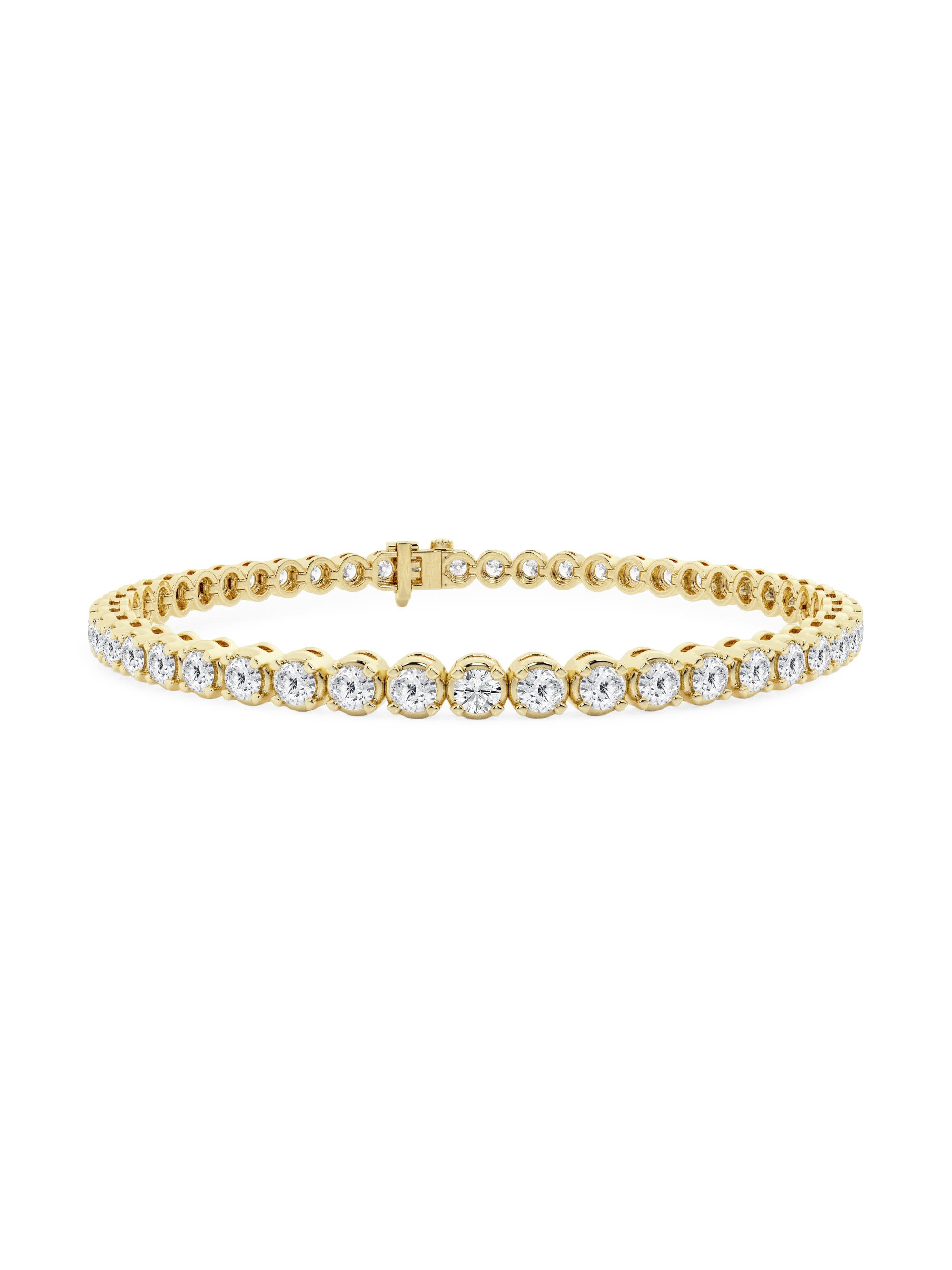 Saks Fifth Avenue Collection Women's 14K Yellow Gold & Round Lab-Grown Diamond 4-Prong Tennis Bracelet/2.00-15.00 TCW - 5 Tcw