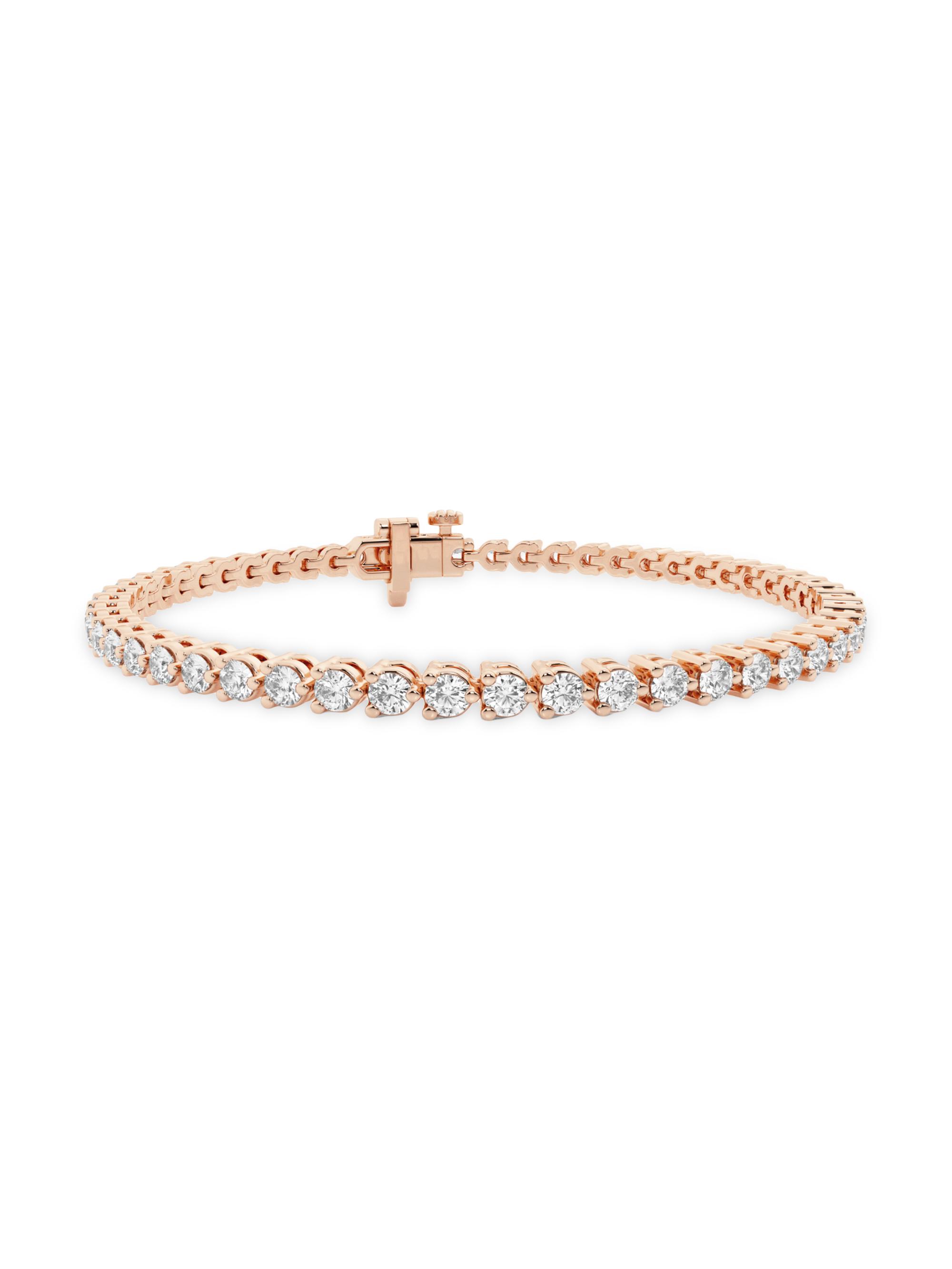 Saks Fifth Avenue Collection Women's 14K Rose Gold & Round Lab-Grown Diamond 3-Prong Tennis Bracelet/1.00-10.00 TCW - 3 Tcw