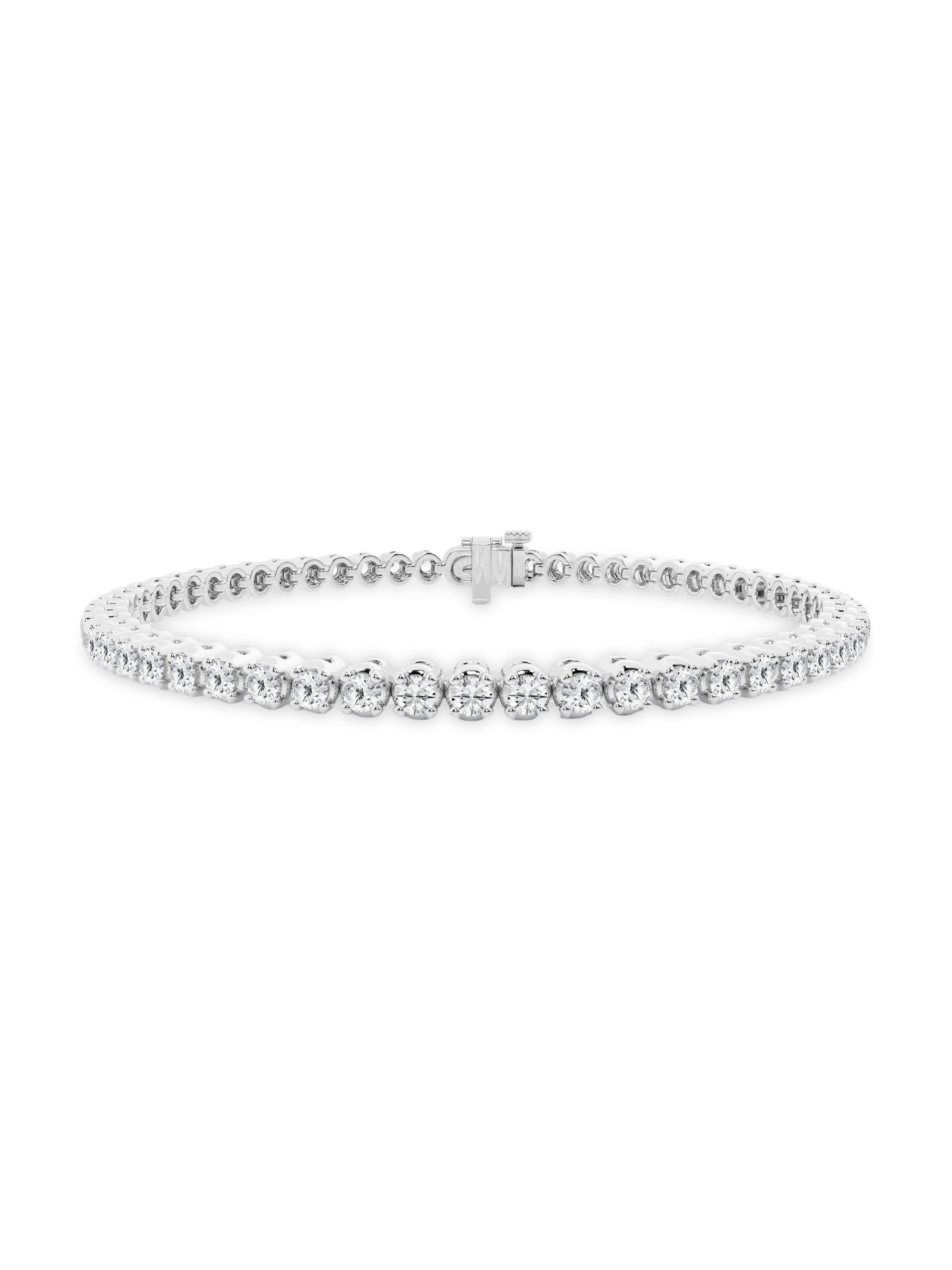 Saks Fifth Avenue Collection Women's Platinum & Round Lab-Grown Diamond 4-Prong Tennis Bracelet/1.00-10.00 TCW - 3 Tcw