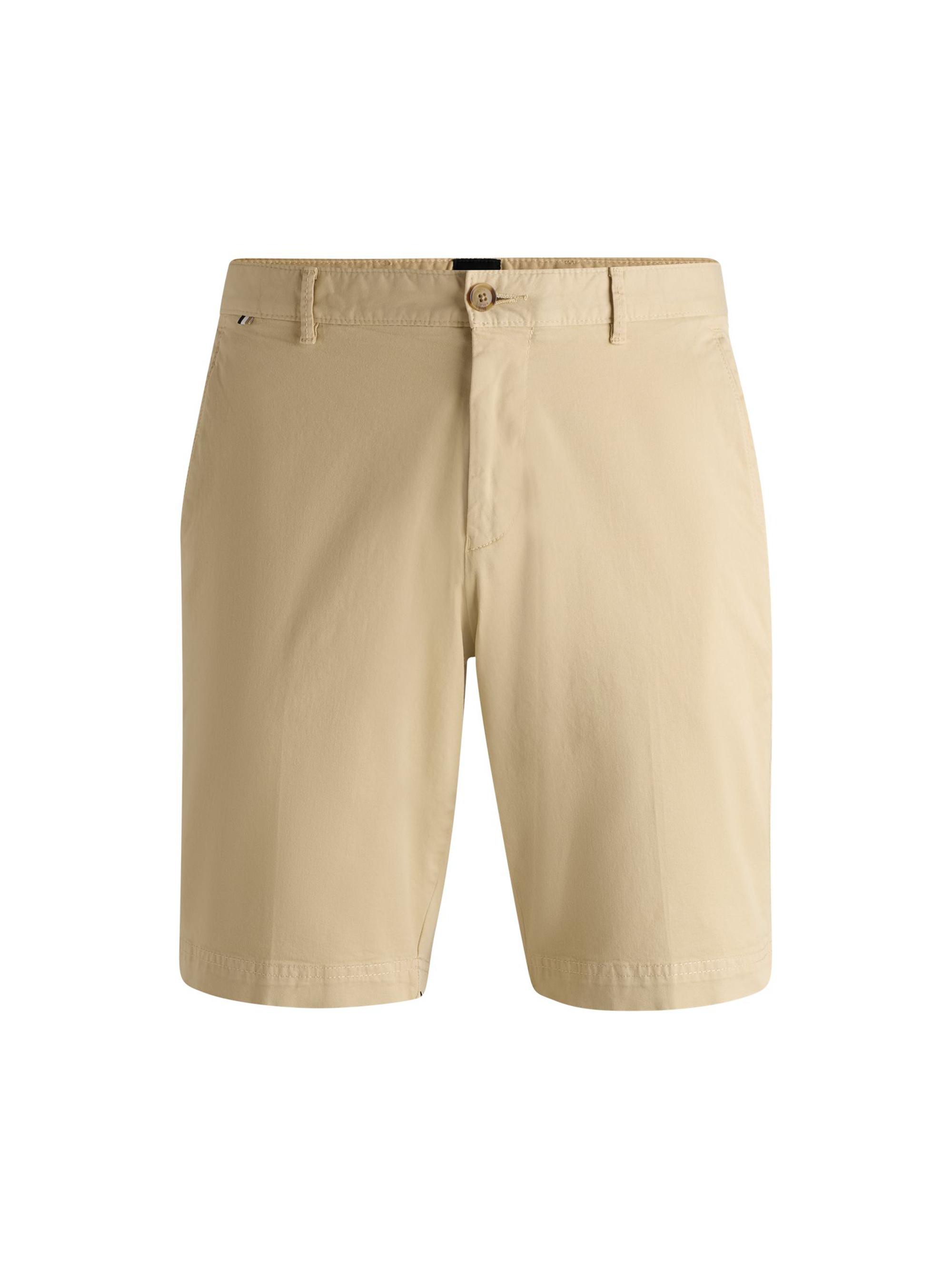 BOSS Men's Slim Fit Shorts in Stretch Cotton Twill - Light Blue