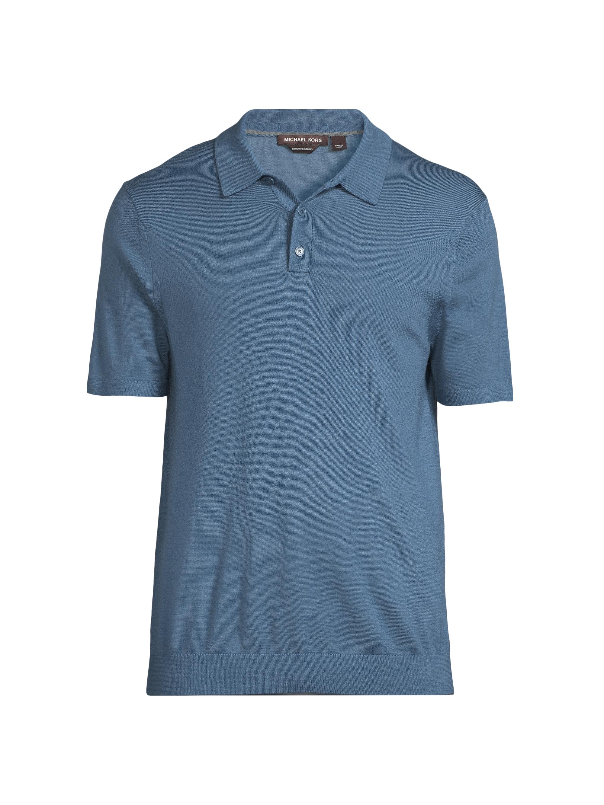 Michael Kors Men's Merino Wool Polo Shirt - Dark Chambray