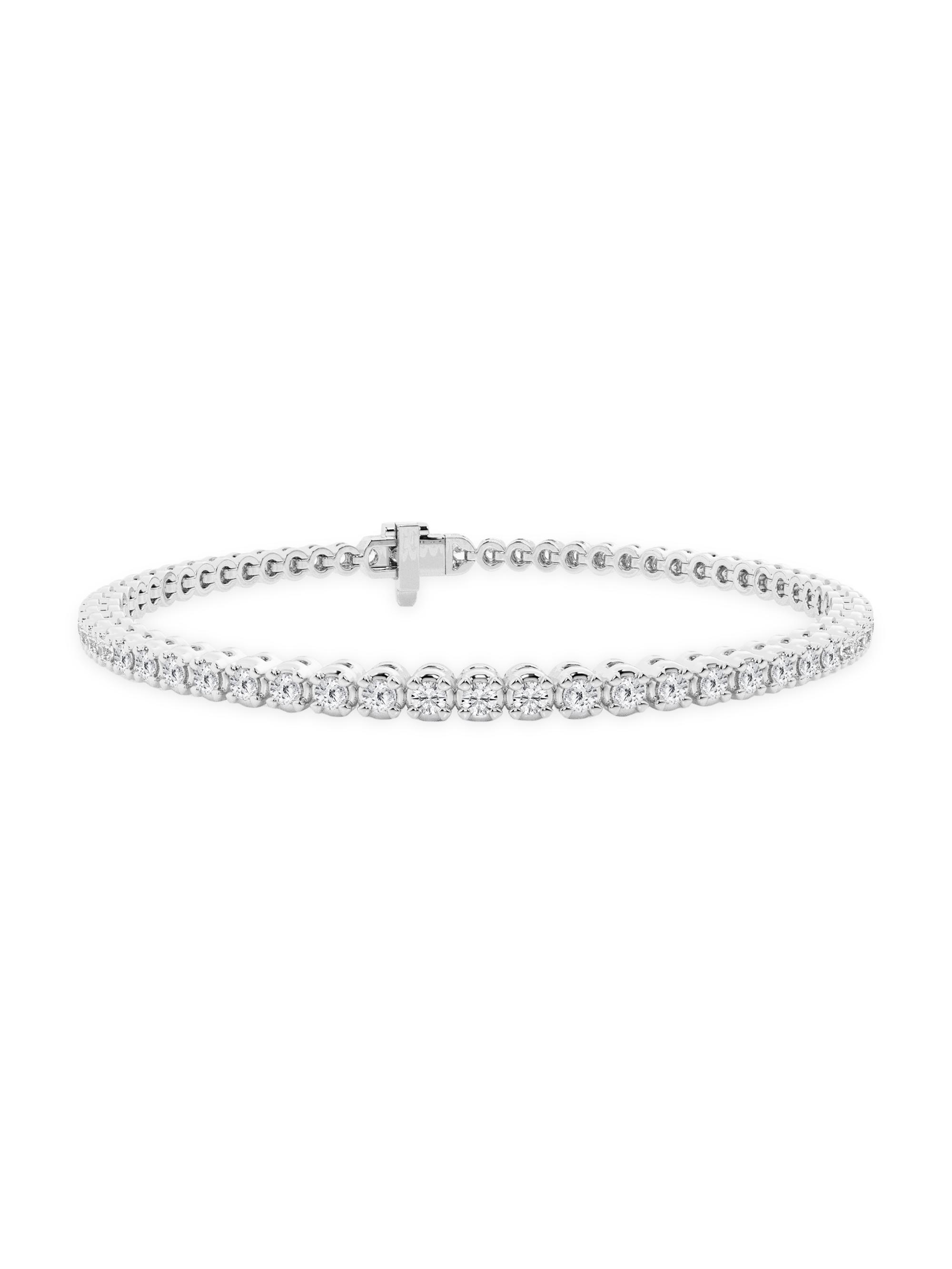 Saks Fifth Avenue Collection Women's 14K White Gold & Round Lab-Grown Diamond 4-Prong Tennis Bracelet/2.00-15.00 TCW - 2 Tcw