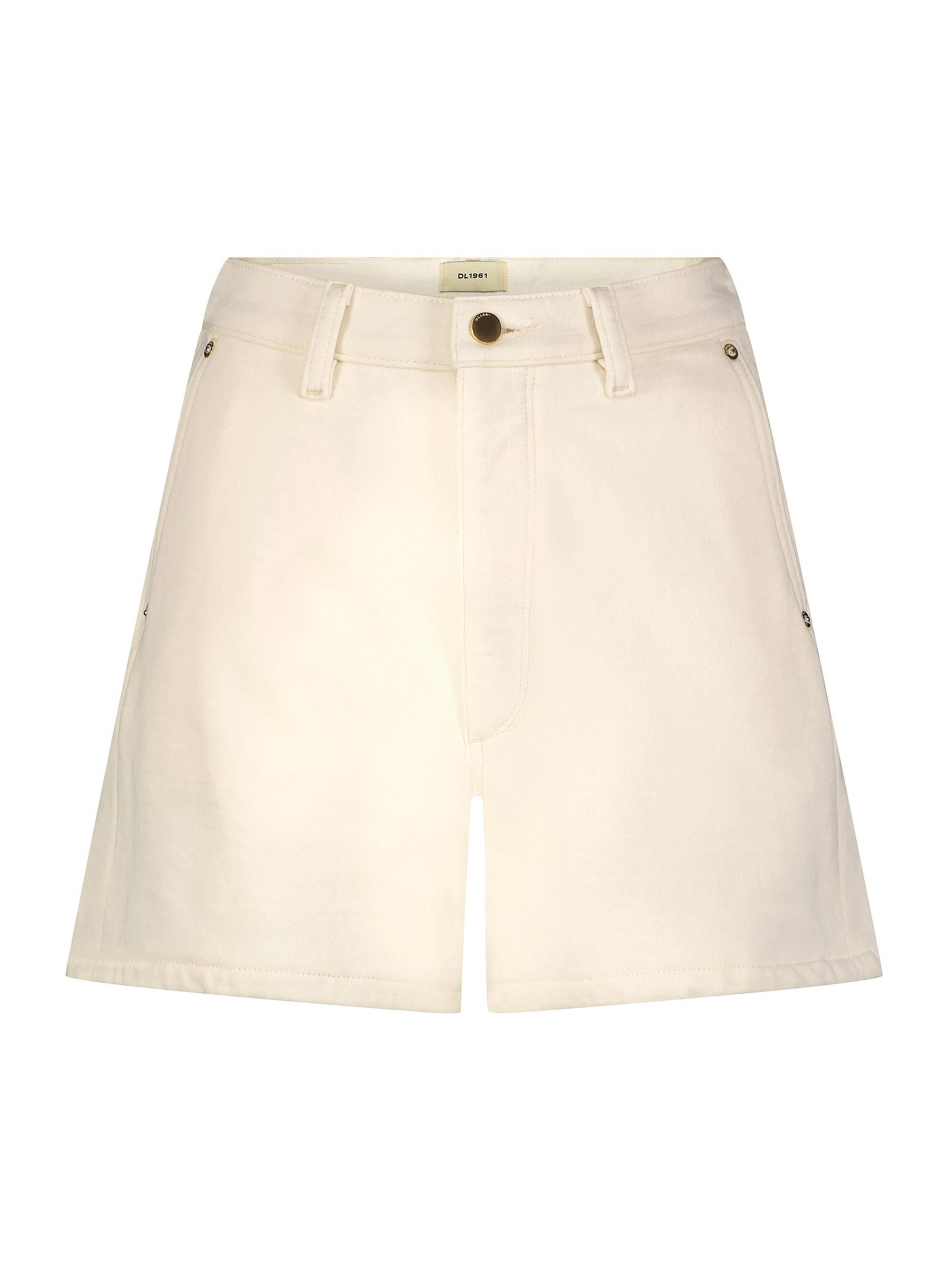 DL1961 Women's Hepburn High Rise French Terry Shorts - Manilla