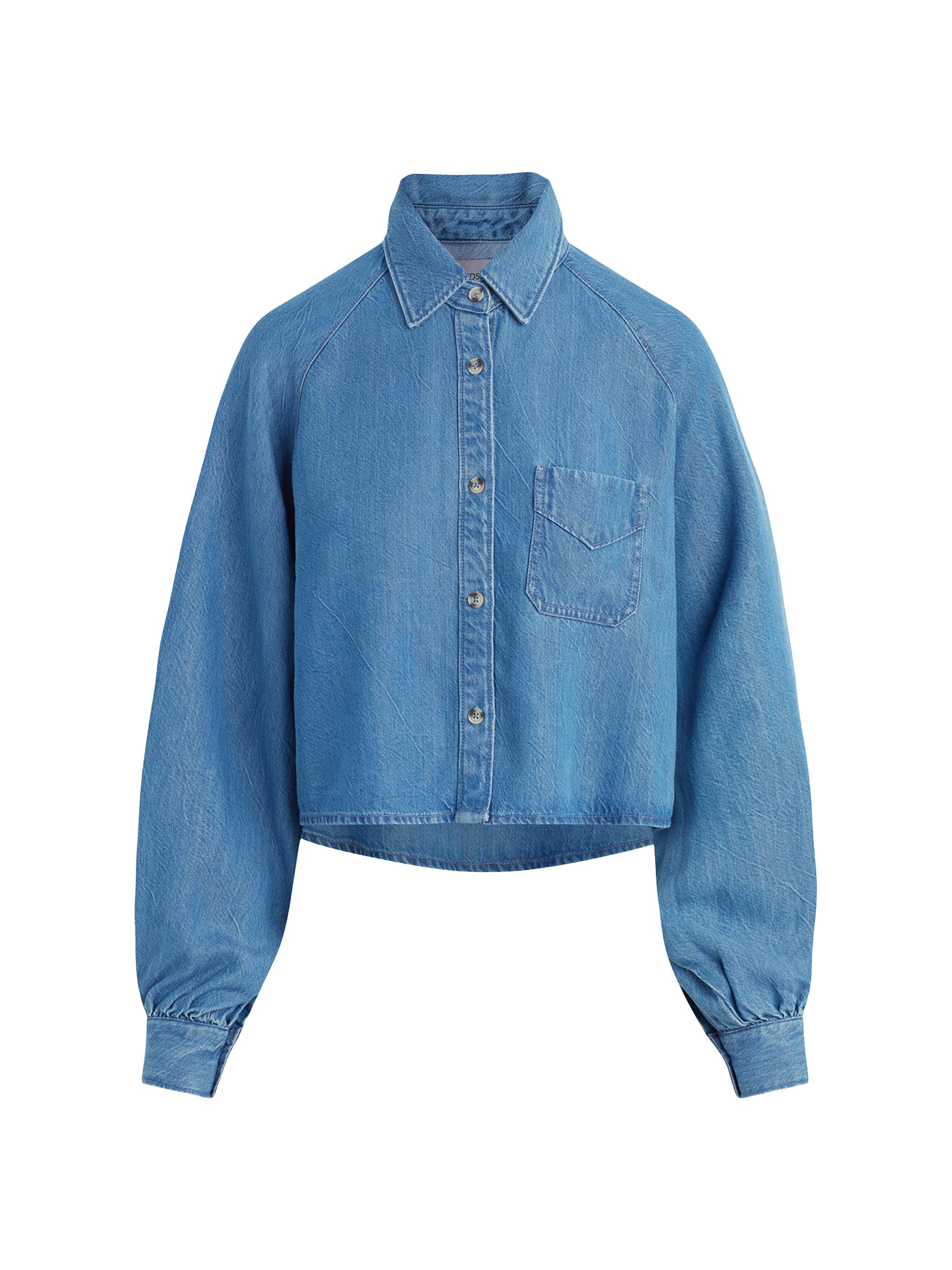 Hudson Jeans Women's Chambray Cropped Shirt - Carnival