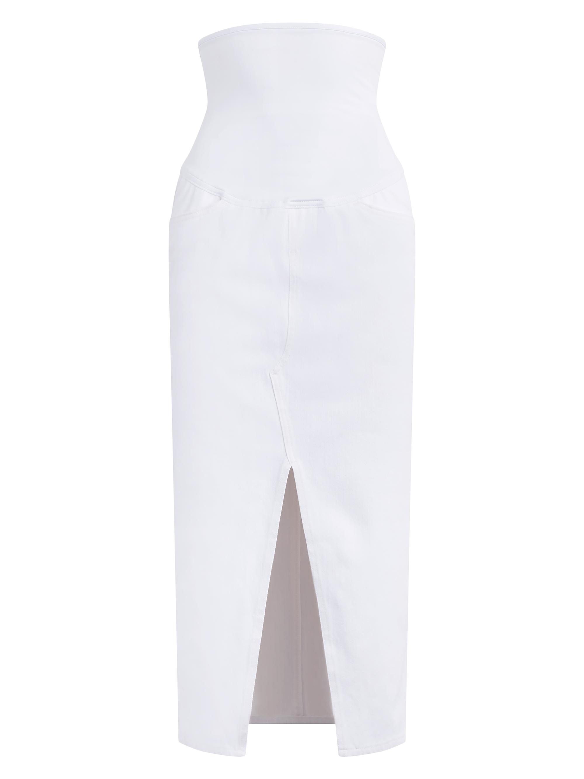 Hudson Jeans Women's Maternity Denim Maxi Skirt - White