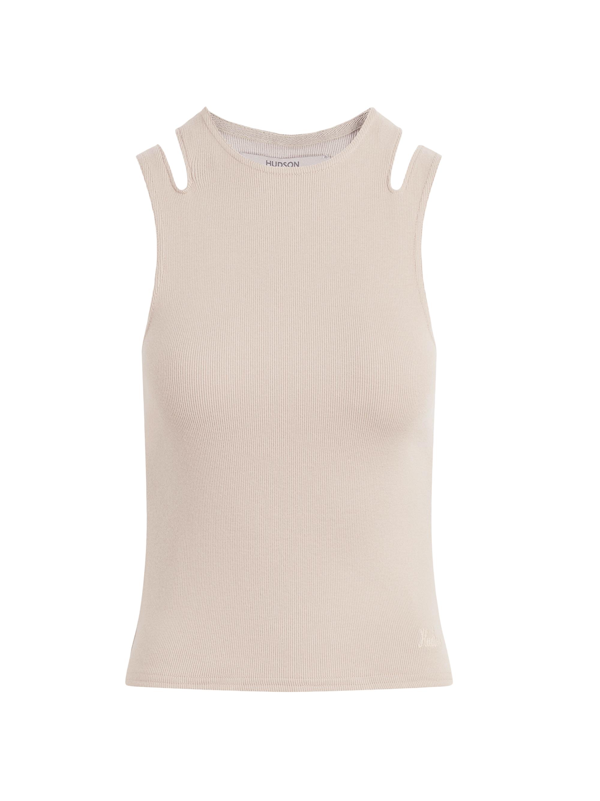 Hudson Jeans Women's High Neck Cut Out Tank Top - Camel