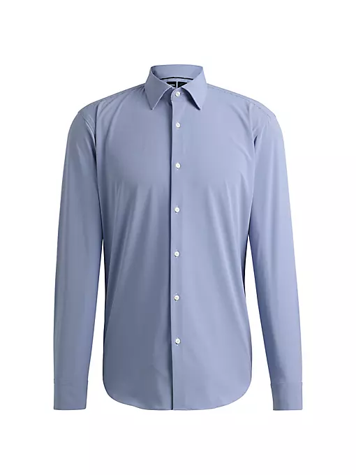 BOSS - Regular Fit Shirt in Structured Performance Stretch Material