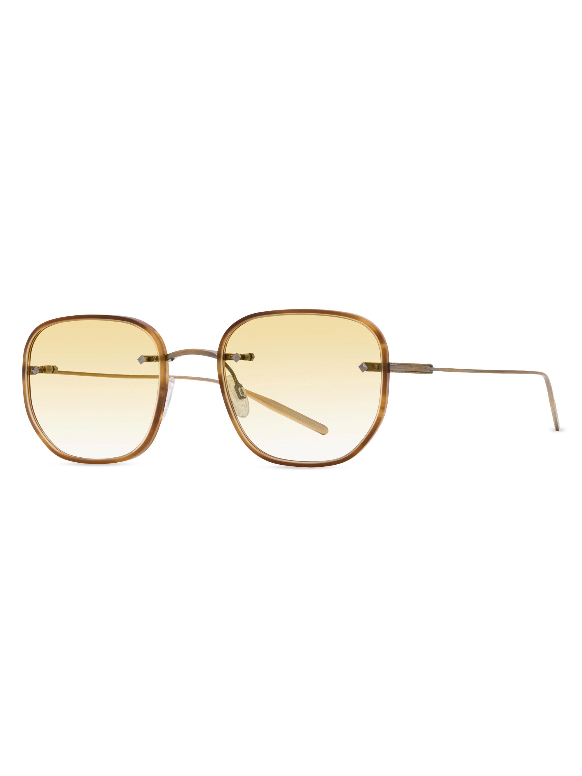 Barton Perreira Men's Rimless Tyrone 49MM Square Sunglasses - Gold Umber Tortoise Citron