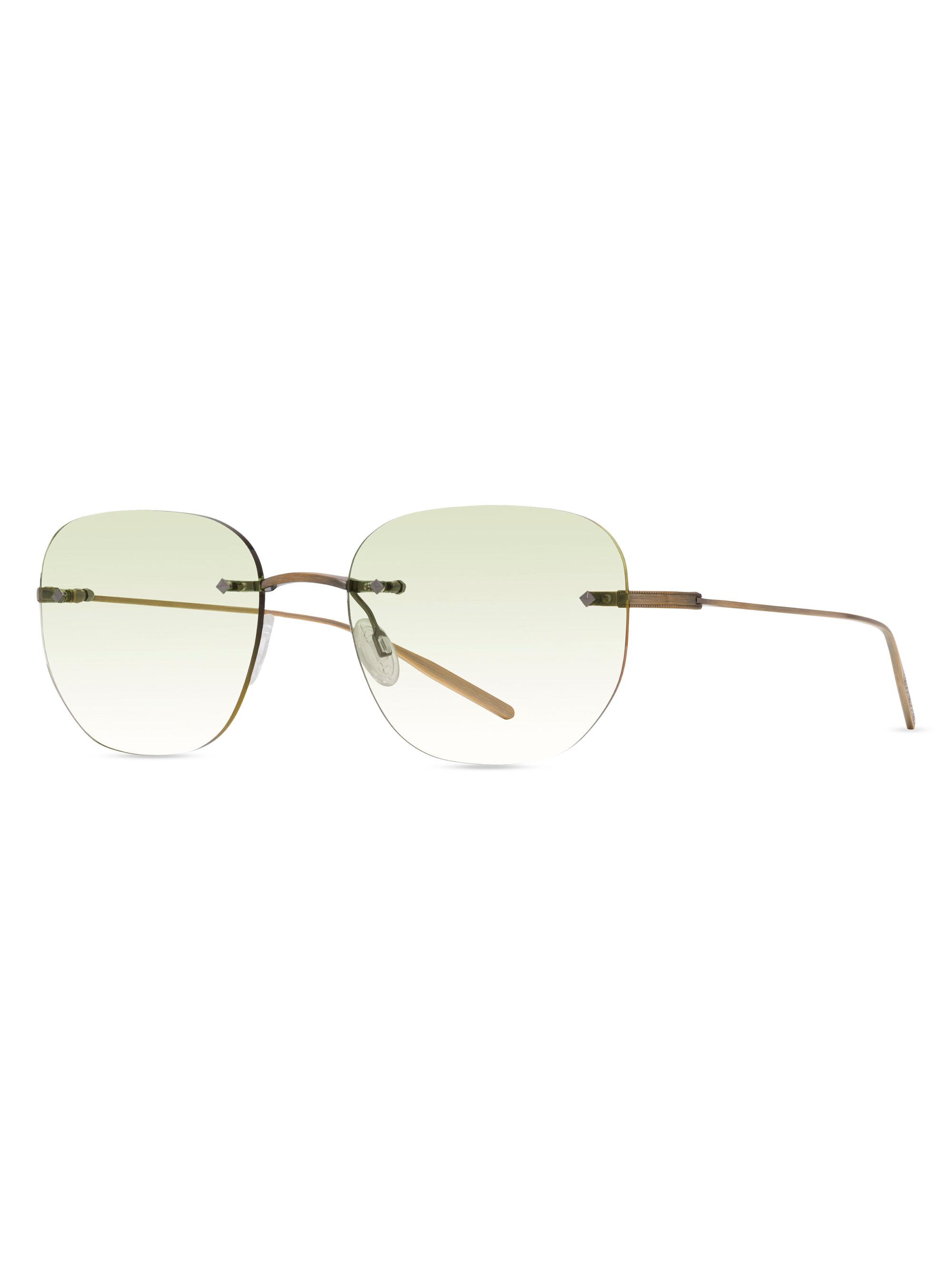 Barton Perreira Men's Rimless Tyrone 51MM Rectangular Sunglasses - Antique Gold Mint