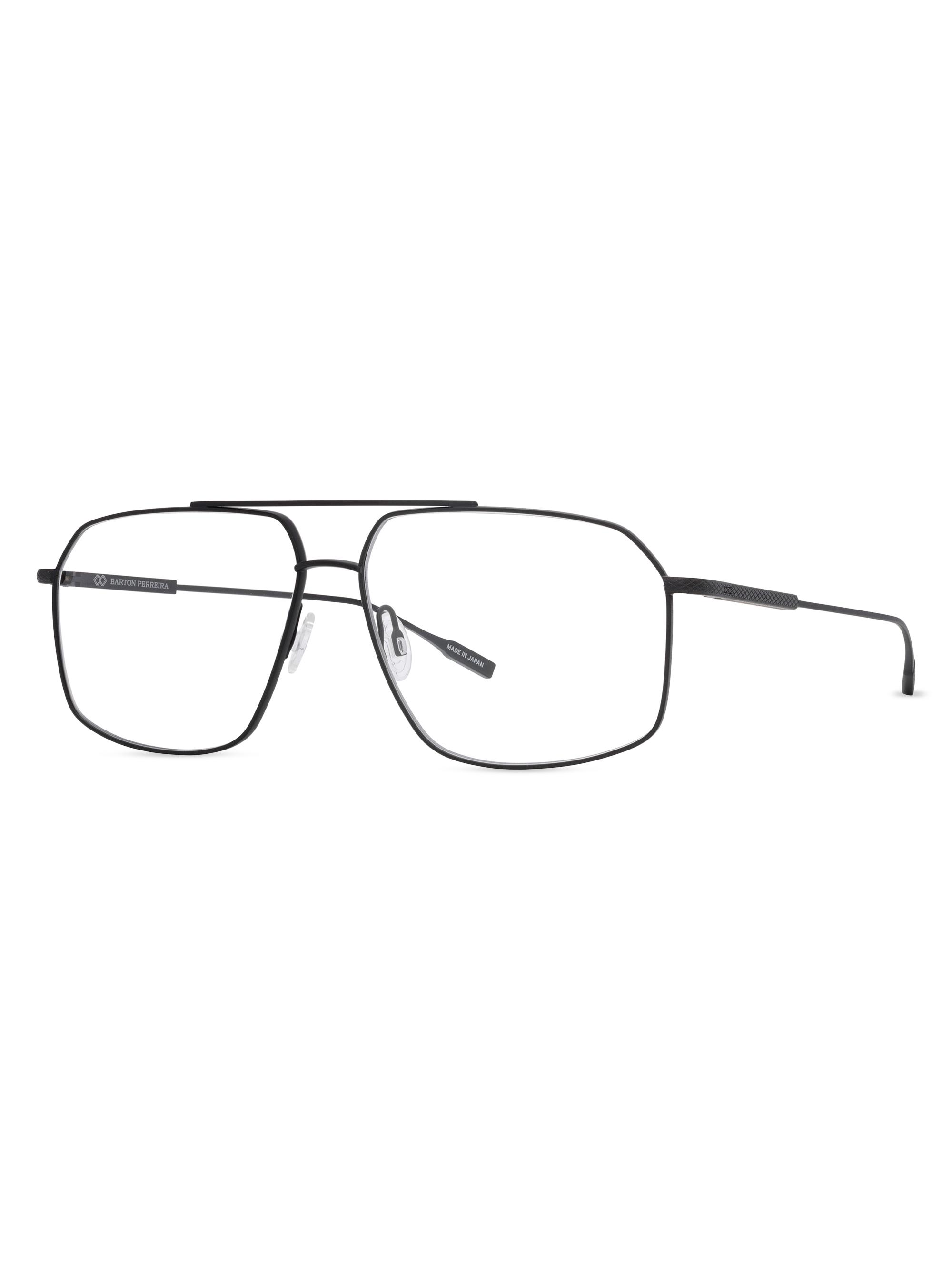 Barton Perreira Men's Renzo 60MM Navigator Eyeglasses - Black Satin