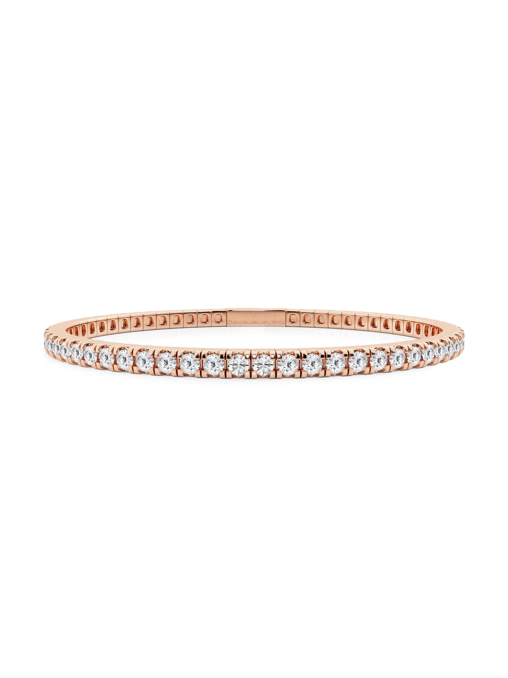Saks Fifth Avenue Collection Women's 14K Rose Gold & Round Lab-Grown Diamond Flexible Tennis Bangle/2.00-5.00 TCW - 5 Tcw