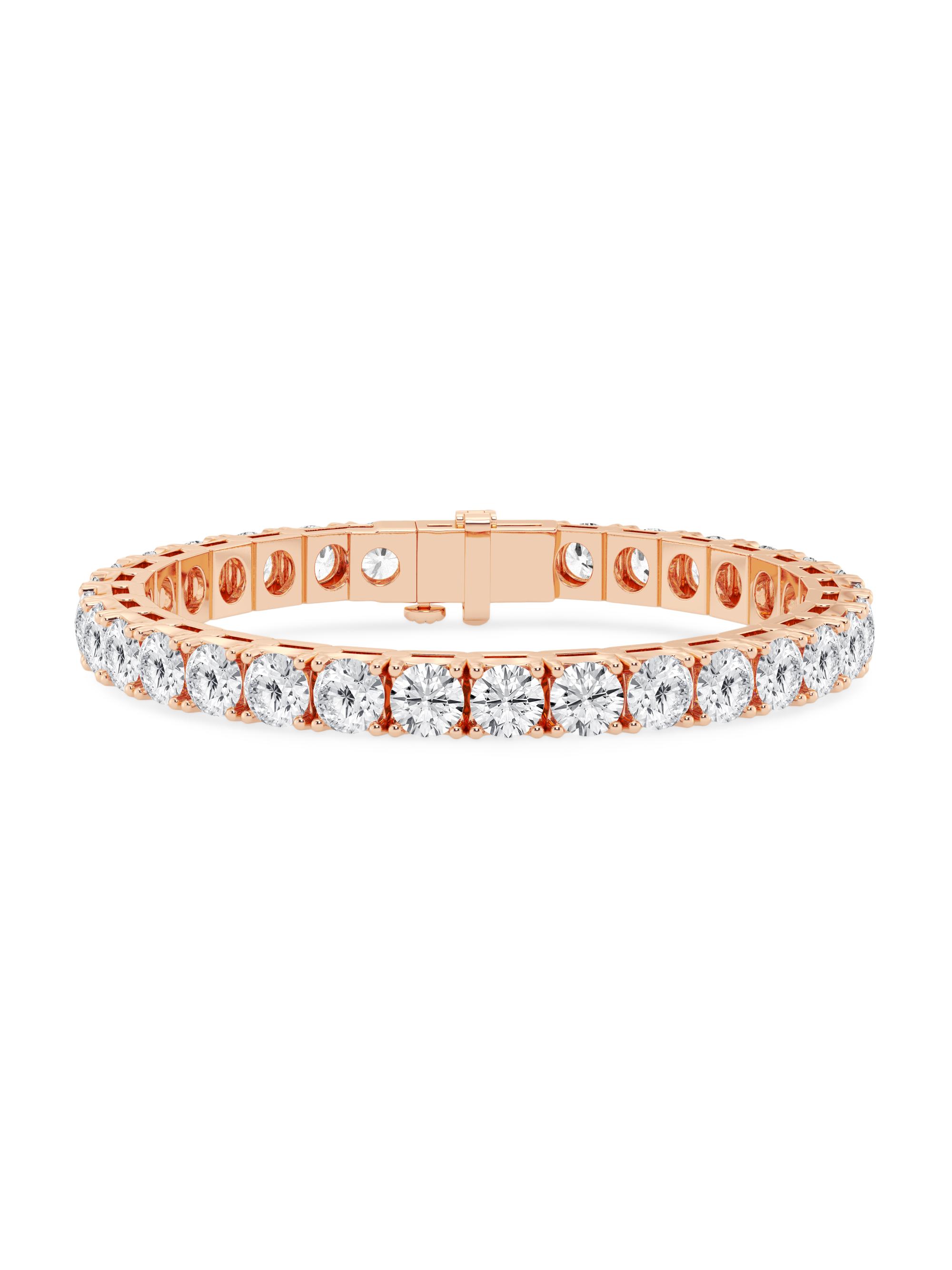 Saks Fifth Avenue Collection Women's 14K Rose Gold & Round Lab-Grown Diamond 4-Prong Tennis Bracelet/5.00-20.00 TCW - 20 Tcw