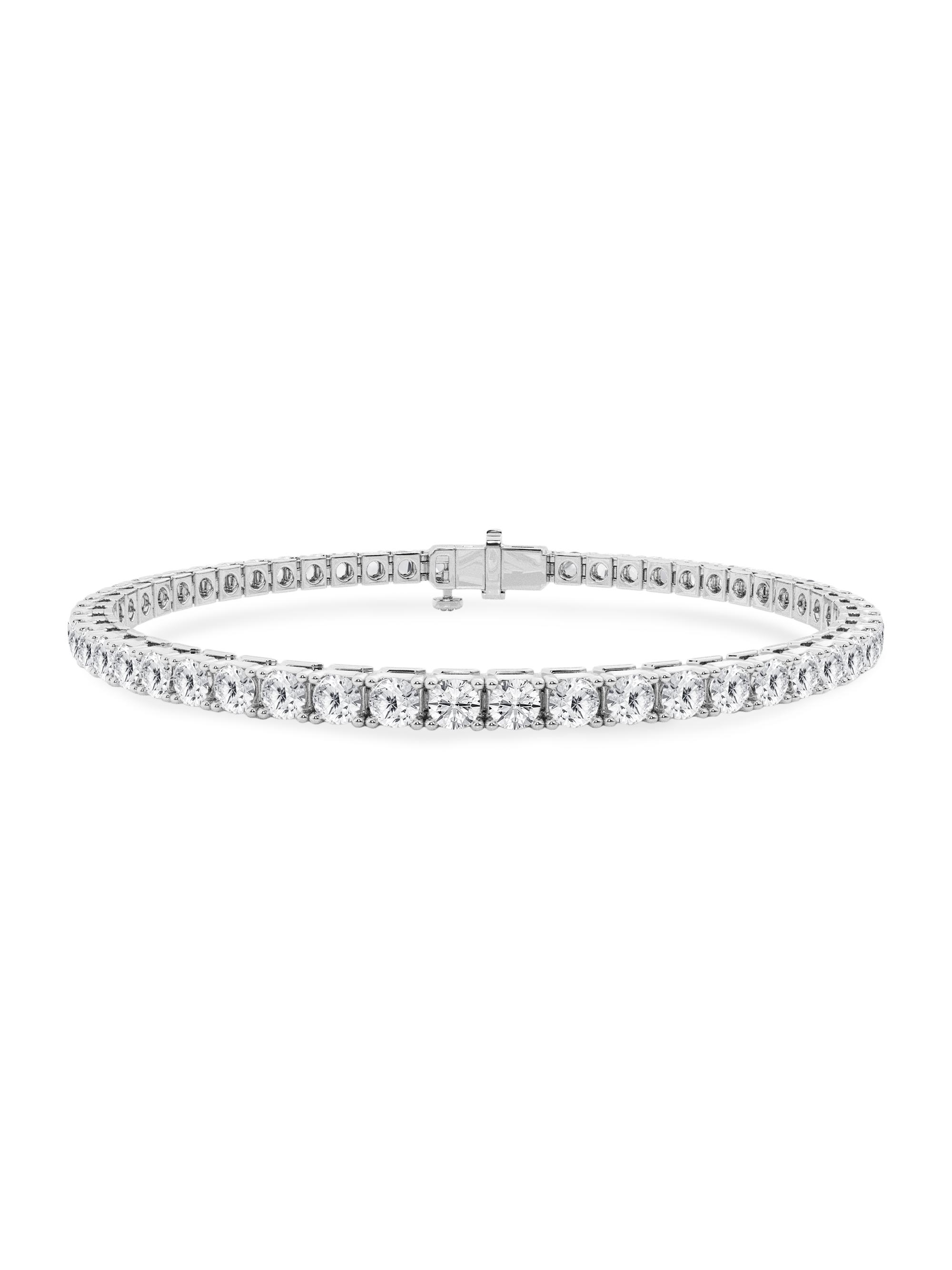 Saks Fifth Avenue Collection Women's Platinum & Round Lab-Grown Diamond 4-Prong Tennis Bracelet/5.00-20.00 TCW - 7 Tcw