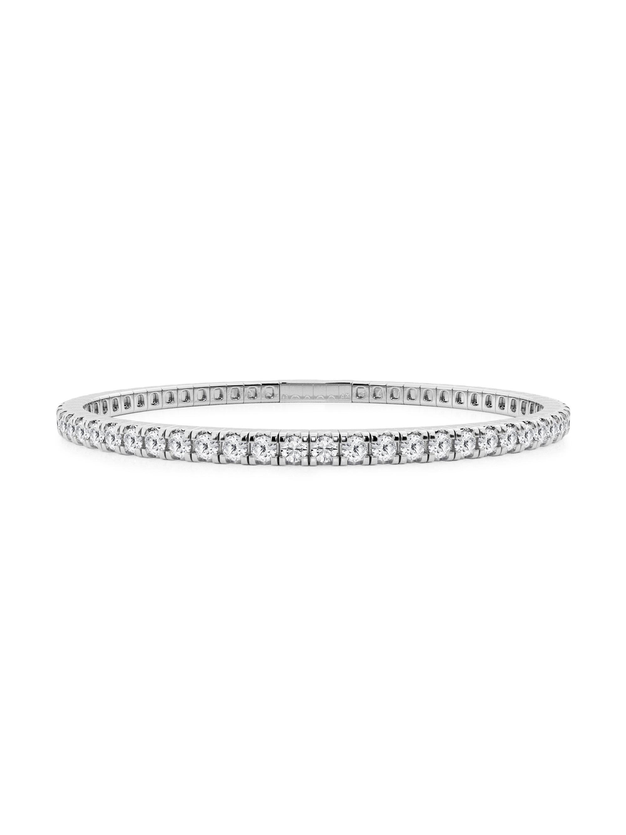 Saks Fifth Avenue Collection Women's 14K White Gold & Round Lab-Grown Diamond Flexible Tennis Bangle/2.00-5.00 TCW - 5 Tcw
