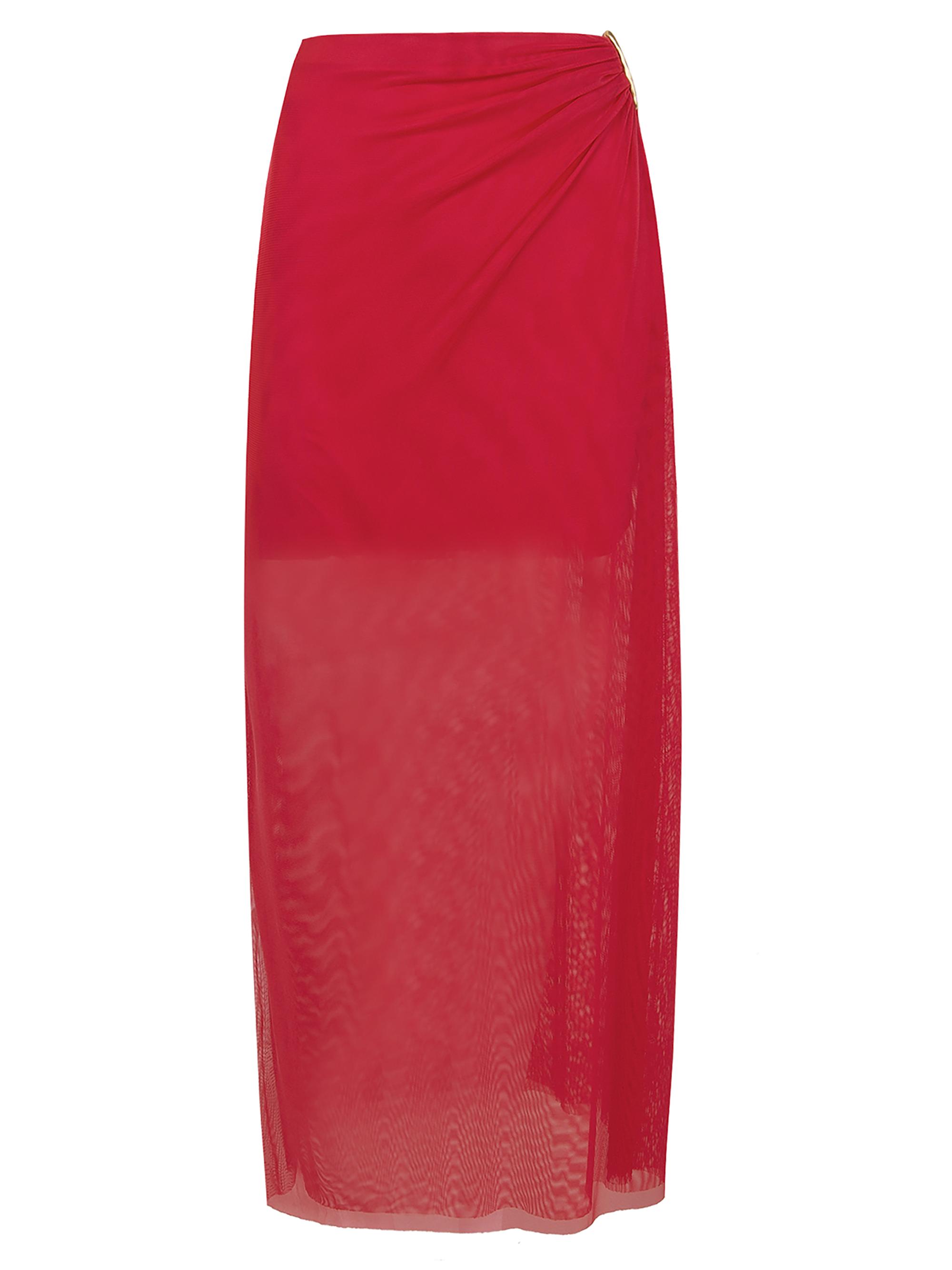 ViX by Paula Hermanny Women's Solid Amira Maxi Skirt - Red