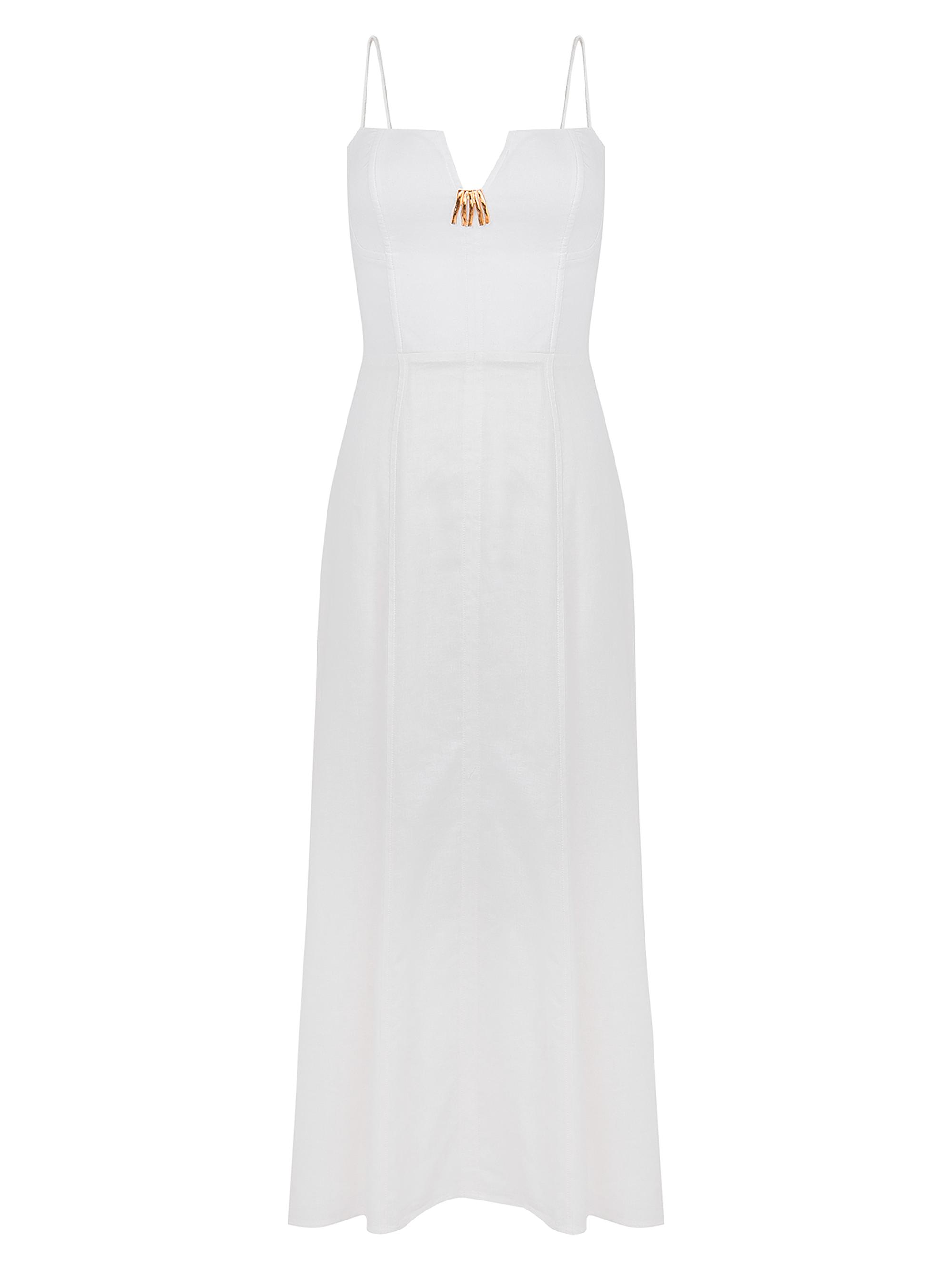 ViX by Paula Hermanny Women's Lilith Linen-Blend Maxi Dress - Off White