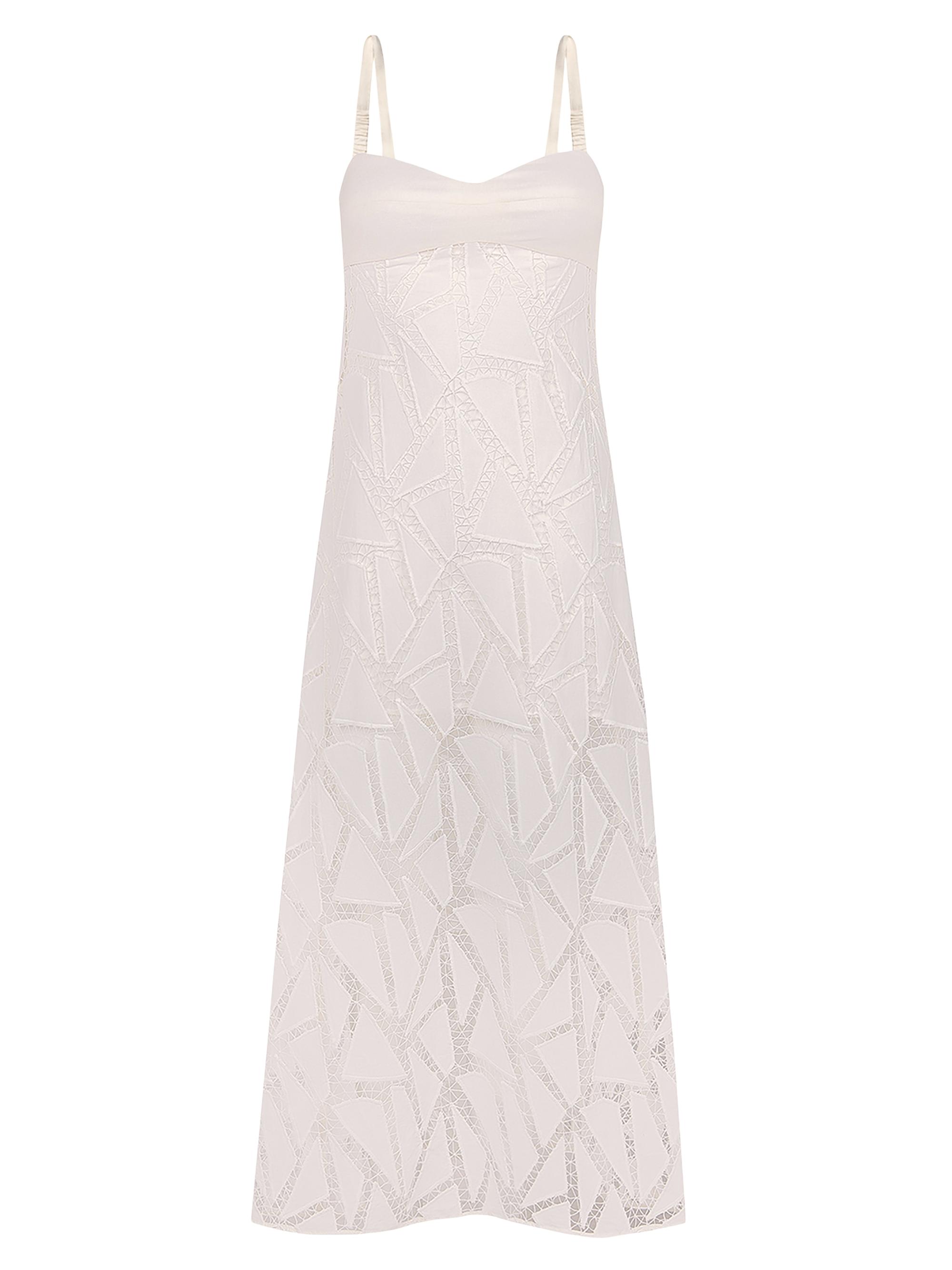 ViX by Paula Hermanny Women's Solid Eleni Geometric Lace Maxi Dress - Off White