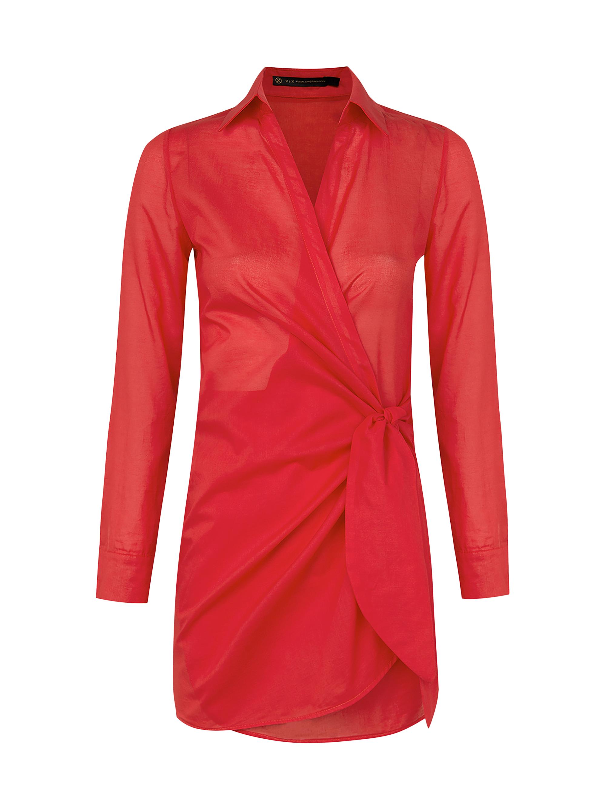 ViX by Paula Hermanny Women's Lia Twisted Cotton Cover-Up - Red