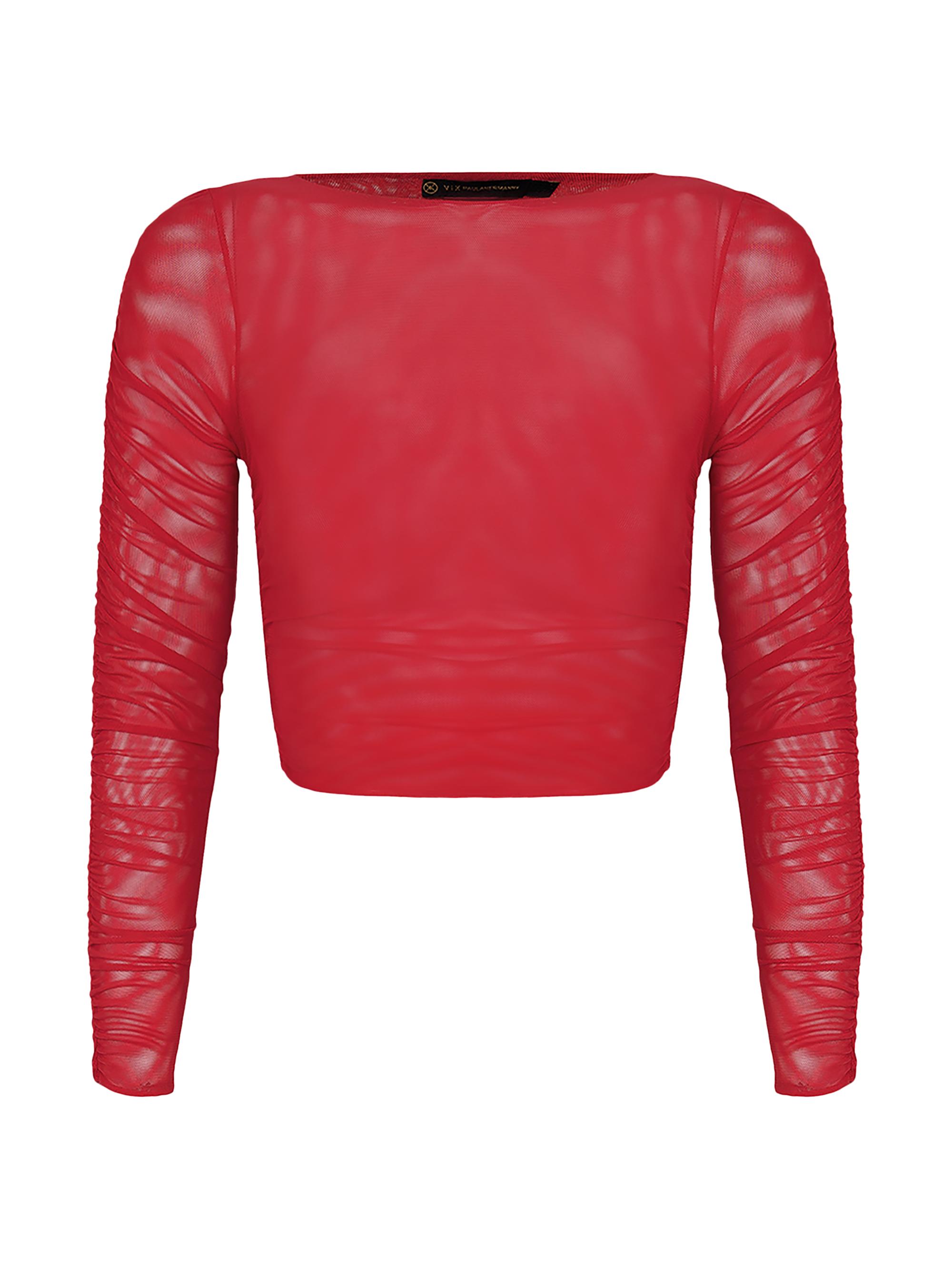 ViX by Paula Hermanny Women's Mira Ruched Mesh Top - Red