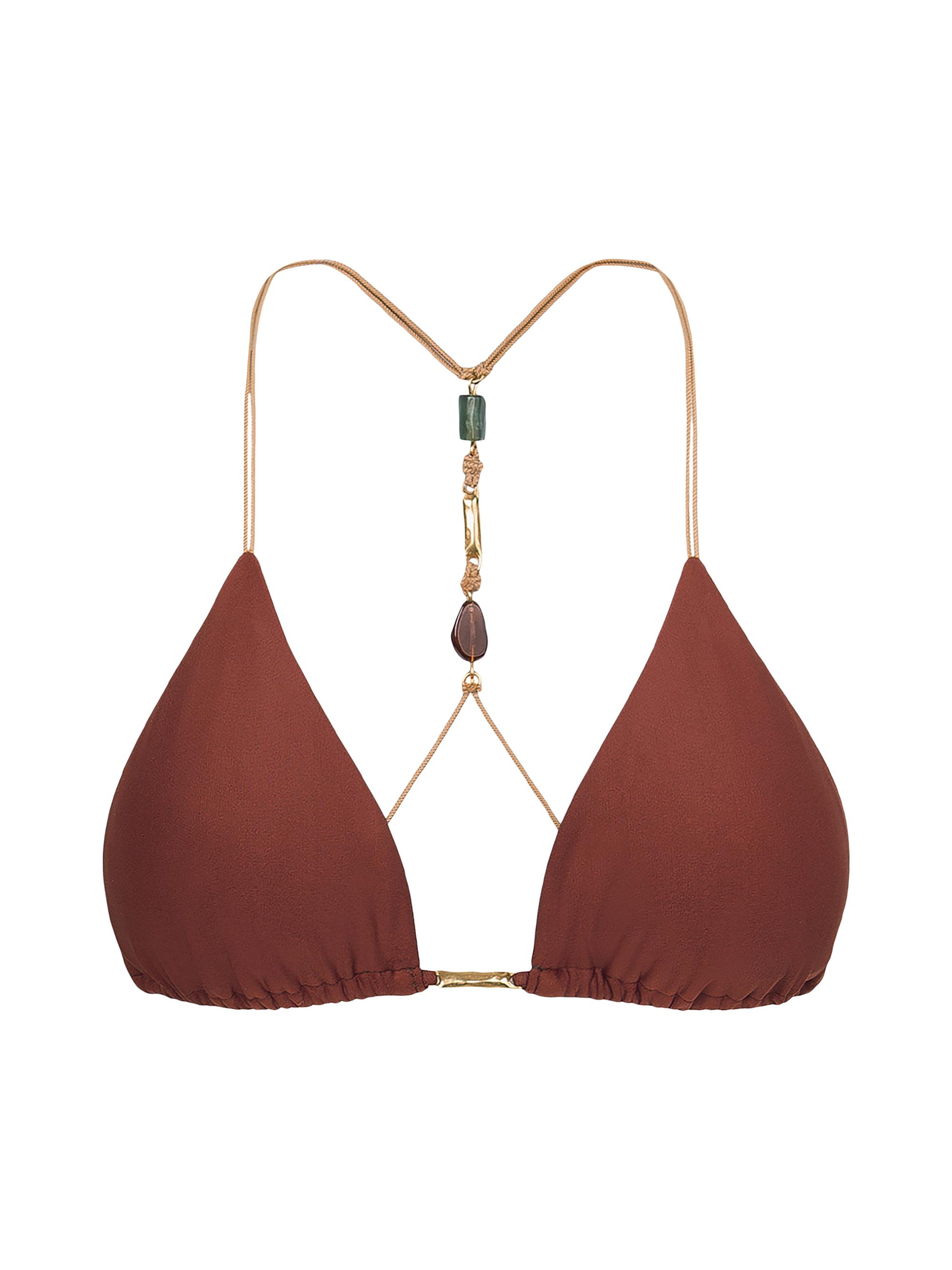 ViX by Paula Hermanny Women's Kaia T-Back Bikini Top - Brown