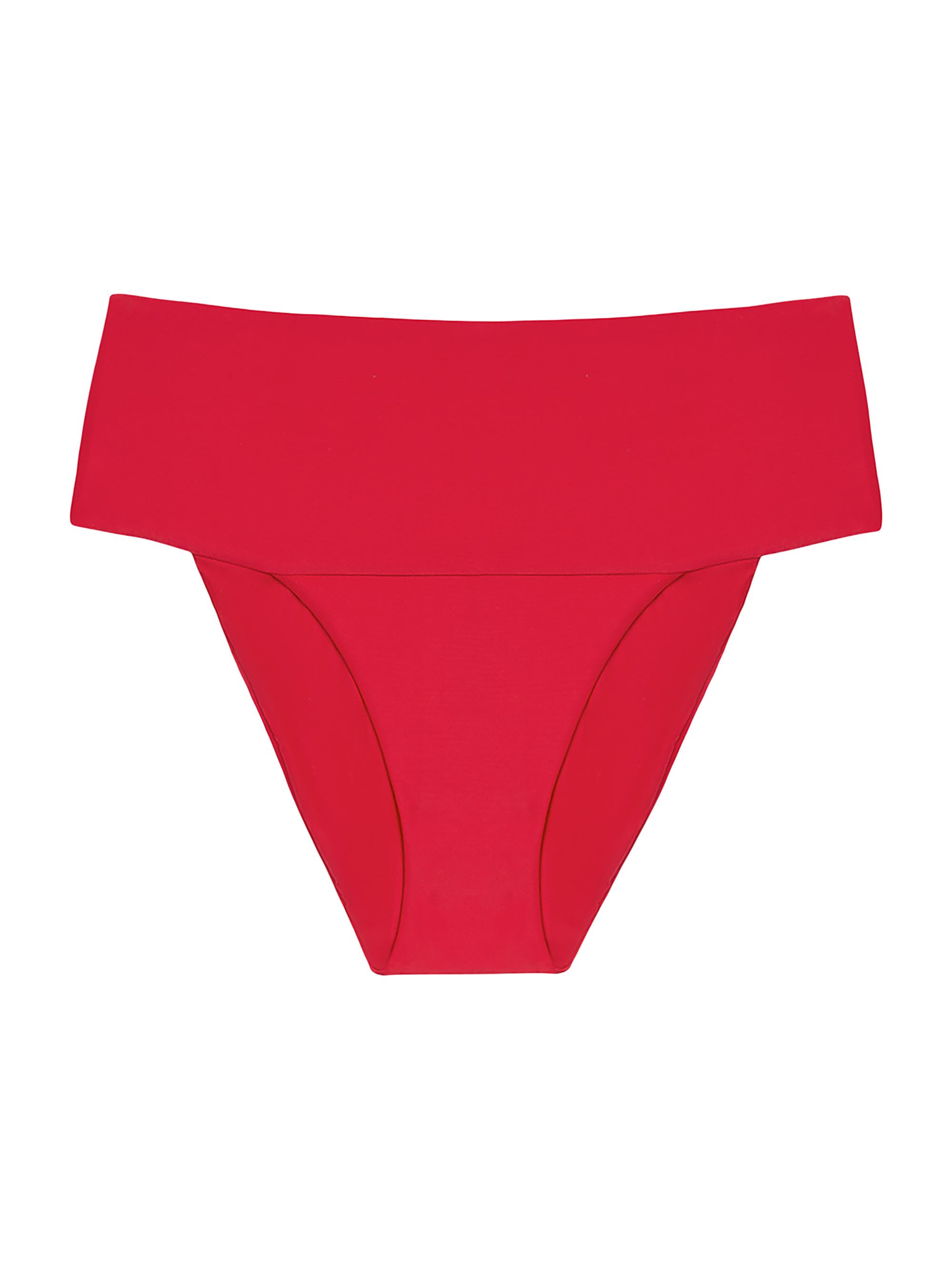 ViX by Paula Hermanny Women's Jessica High-Rise Full-Coverage Bikini Bottom - Red