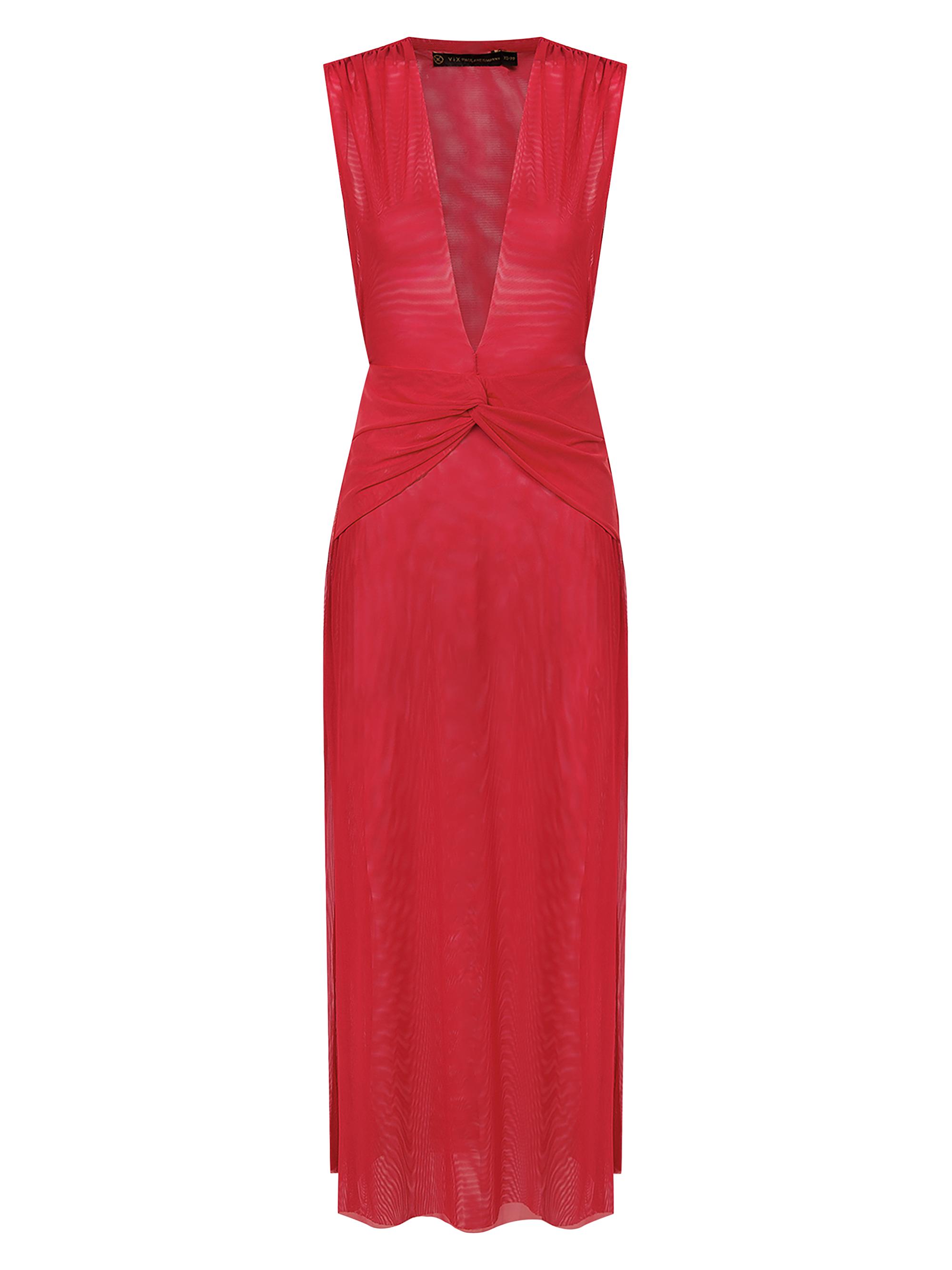 ViX by Paula Hermanny Women's Solid Cindy Cover-Up Maxi Dress - Red